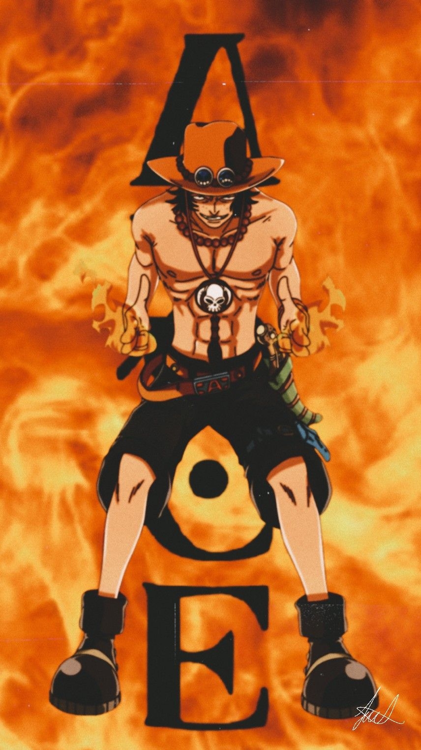 860x1530 FIRE FIST ACE WALLPAPER. One piece ace, Ace, Wallpaper, Phone