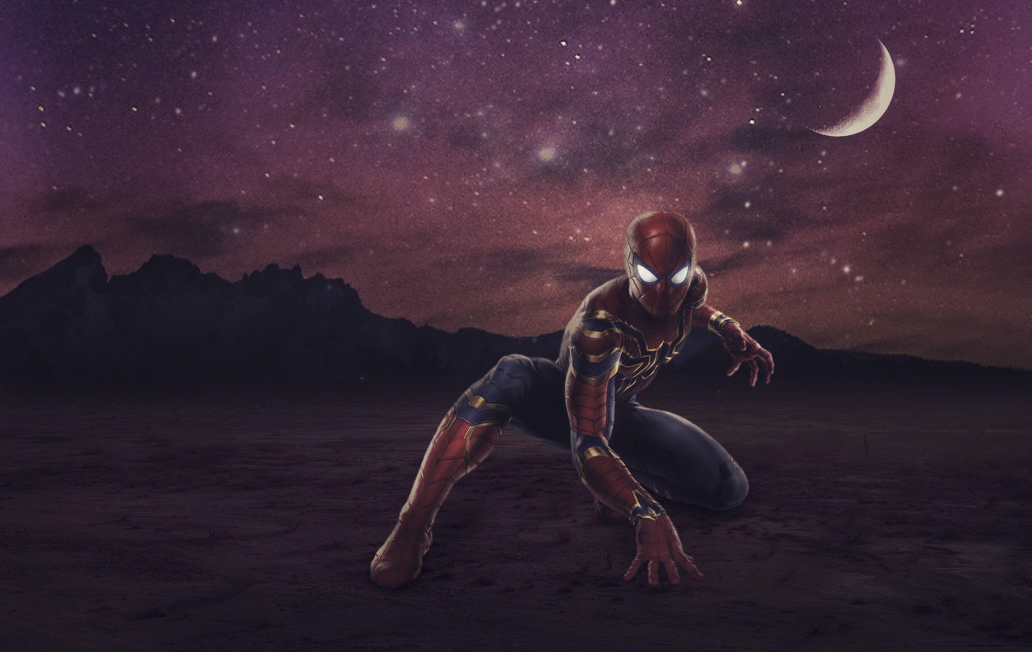 3450x2180 Wallpaper Iron Spider, Marvel Comics, 4K, Creative Graphics, Desktop