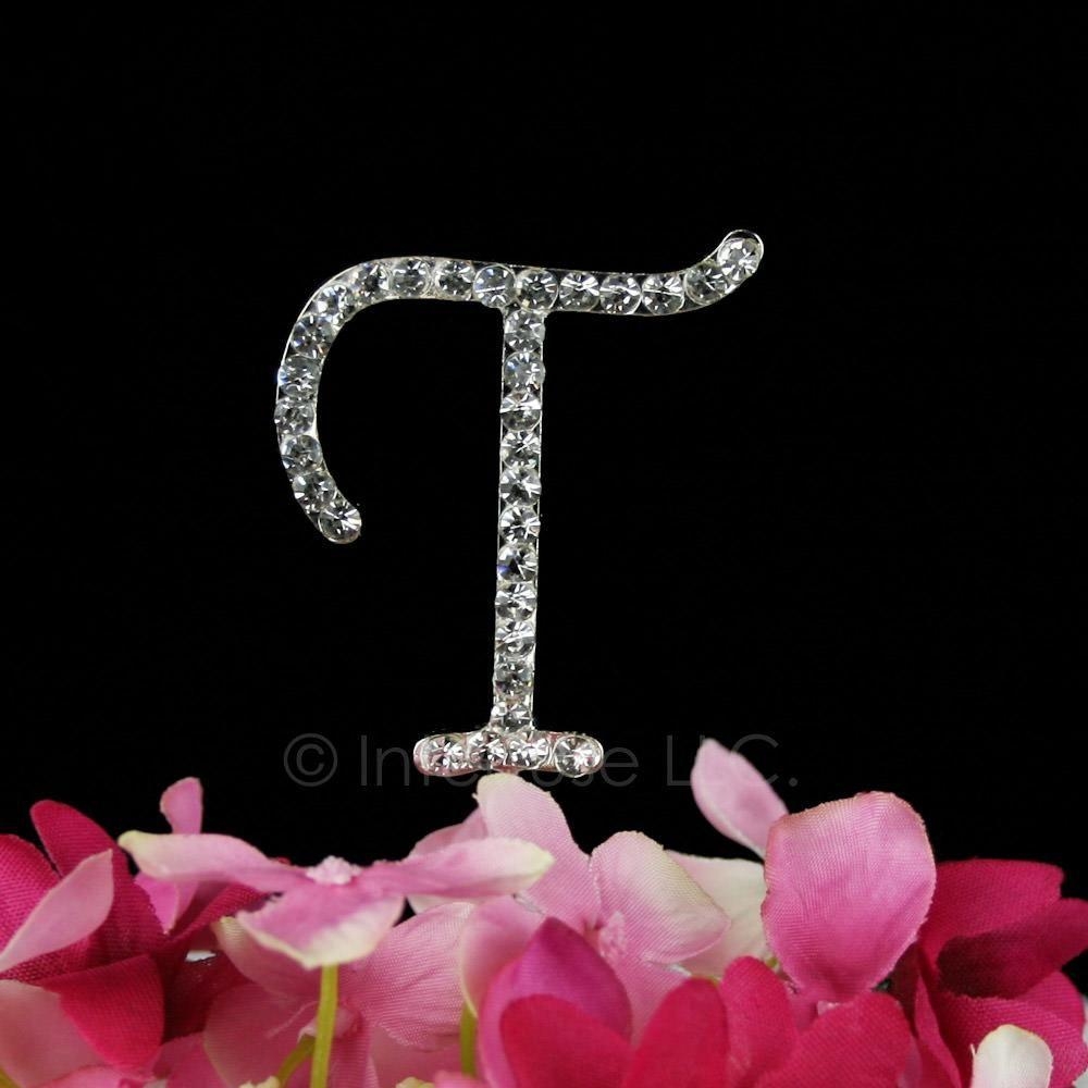 1000x1000 Rhinestone T Cake Topper Inch Monogram Letter, Phone