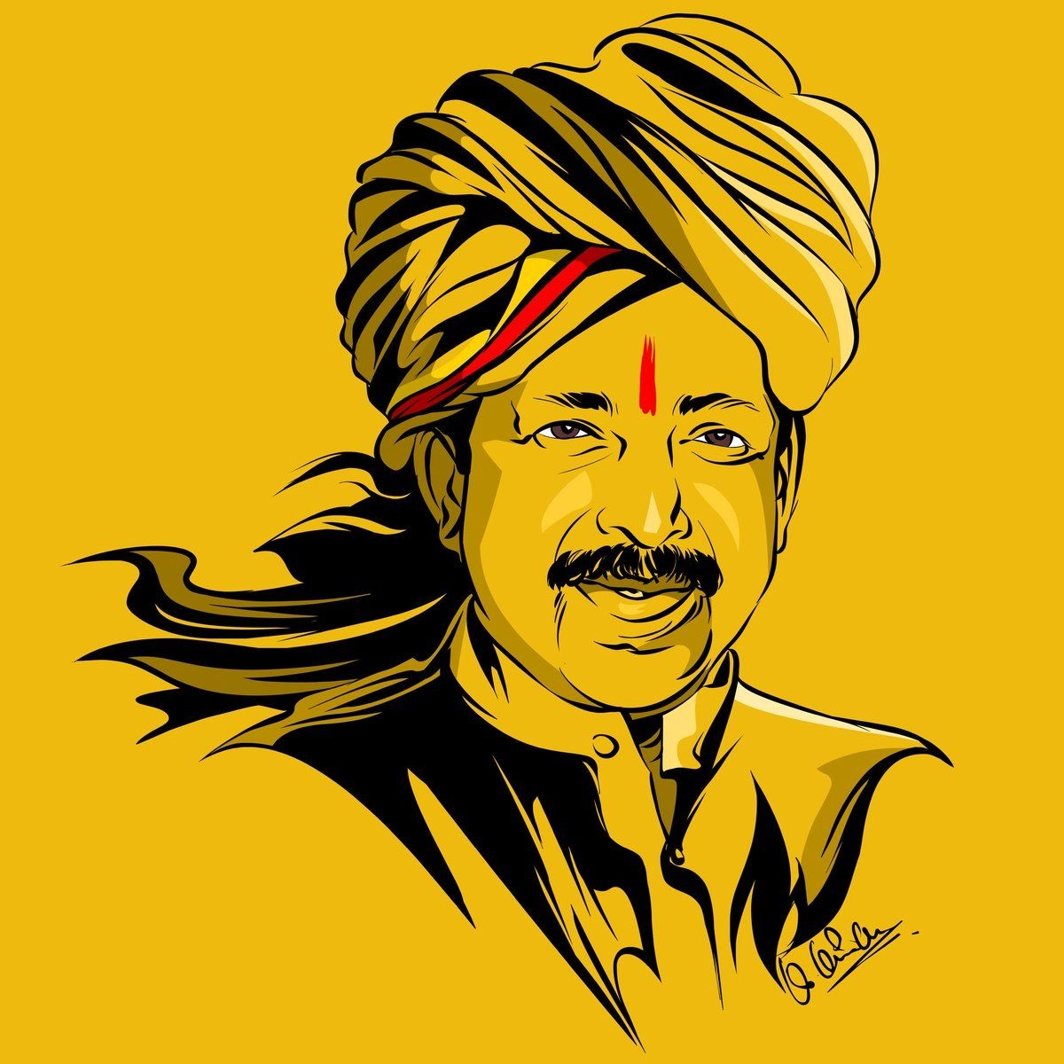 1200x1200 vishnuvardhan wallpaper, yellow, illustration, cartoon, drawing, sketch, art, graphic design, fictional character, line art, smile, Phone