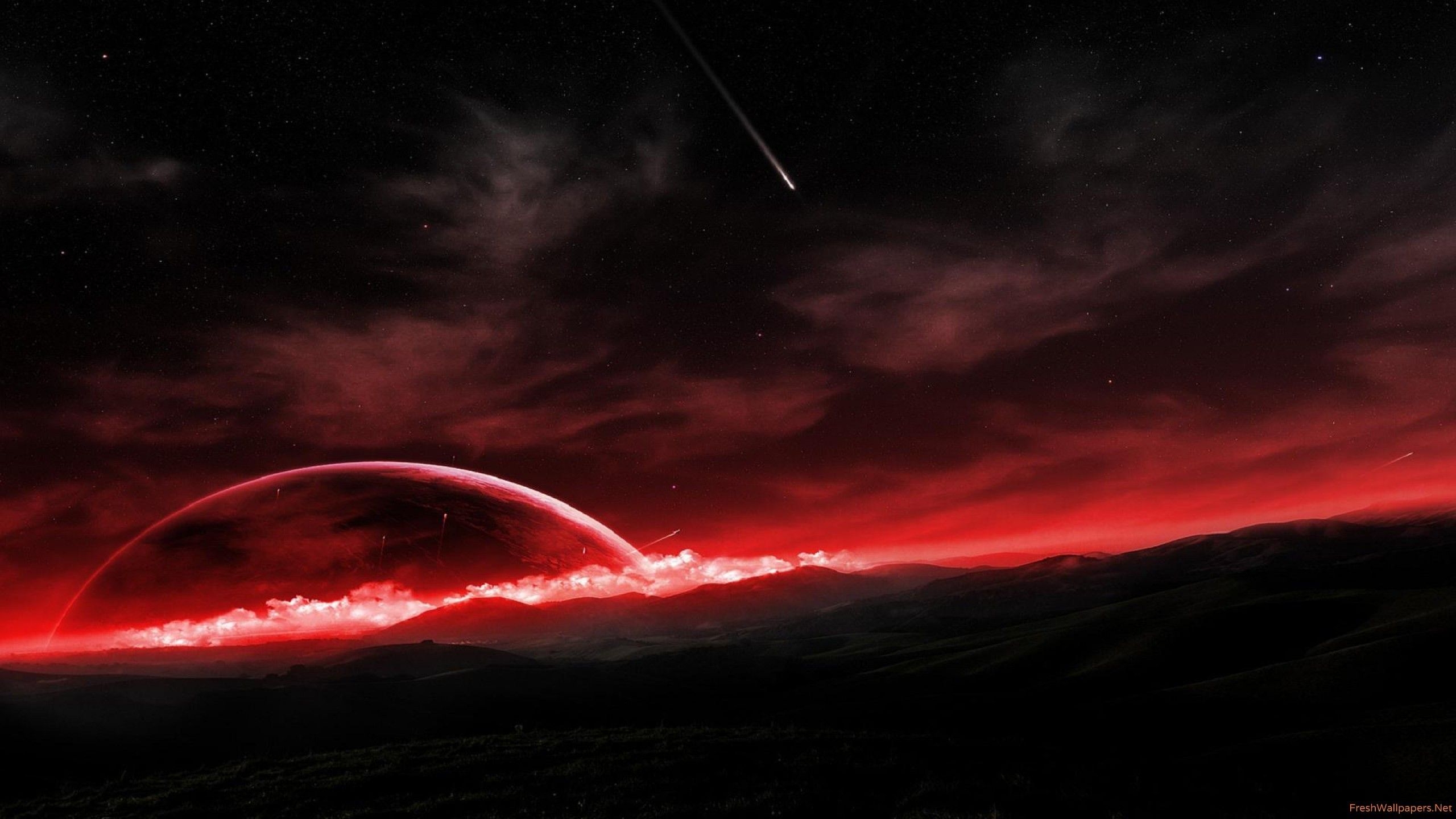 2560x1440 Red Space Wallpaper, Desktop