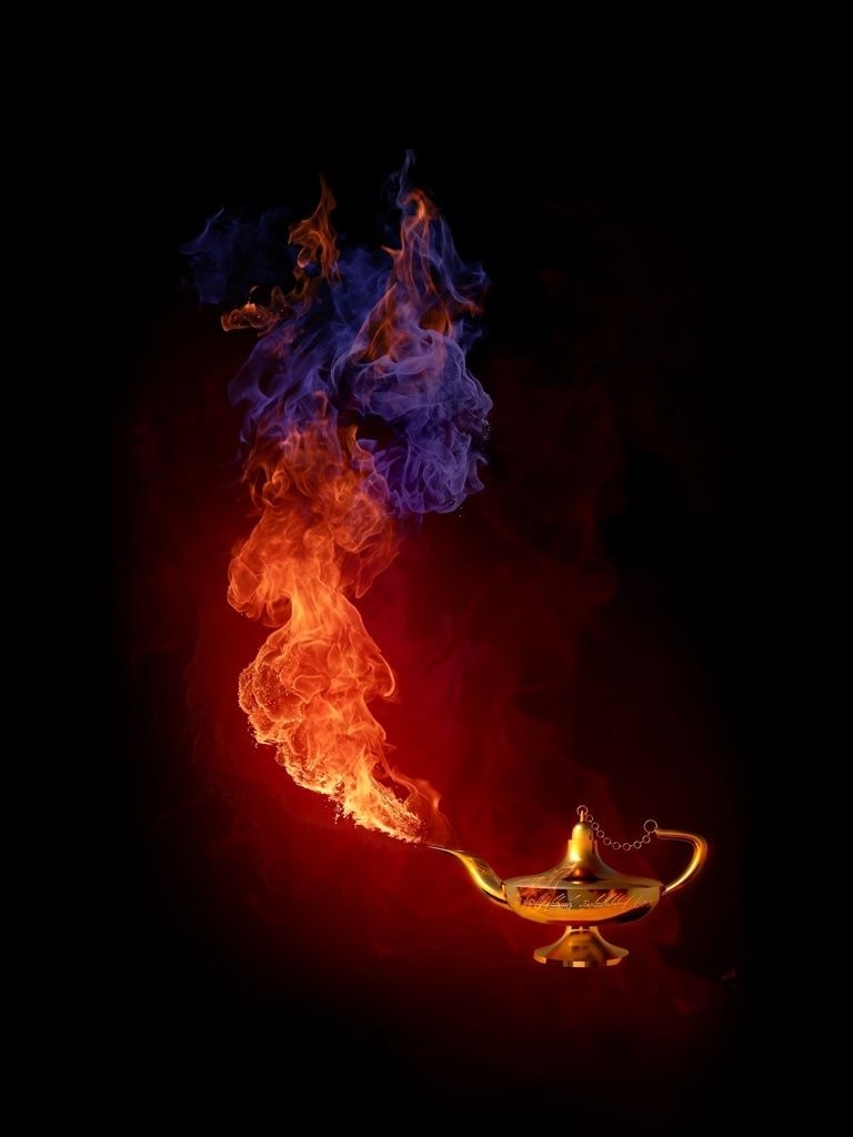 770x1030 Vector Genie Lamp Fire iPhone HD Wallpaper Free, Phone