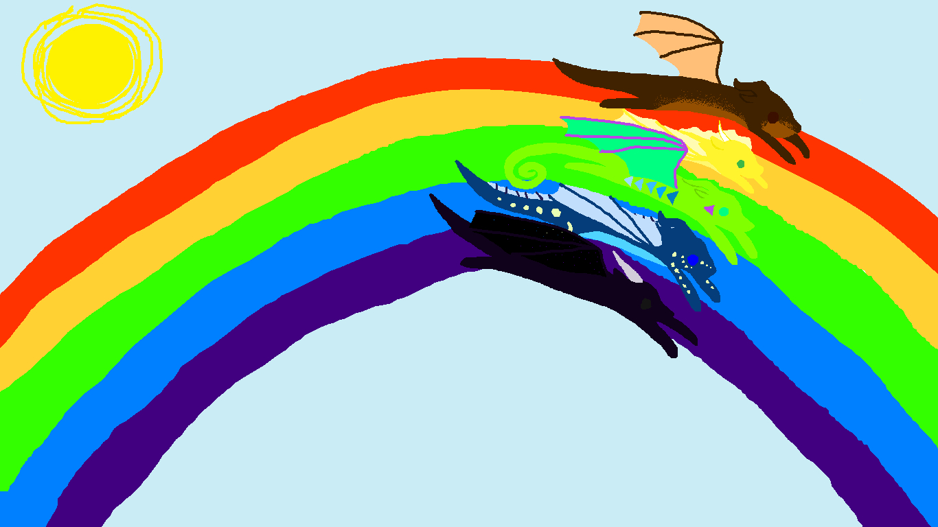 1370x770 Dragonet Rainbow Wallpaper, Desktop