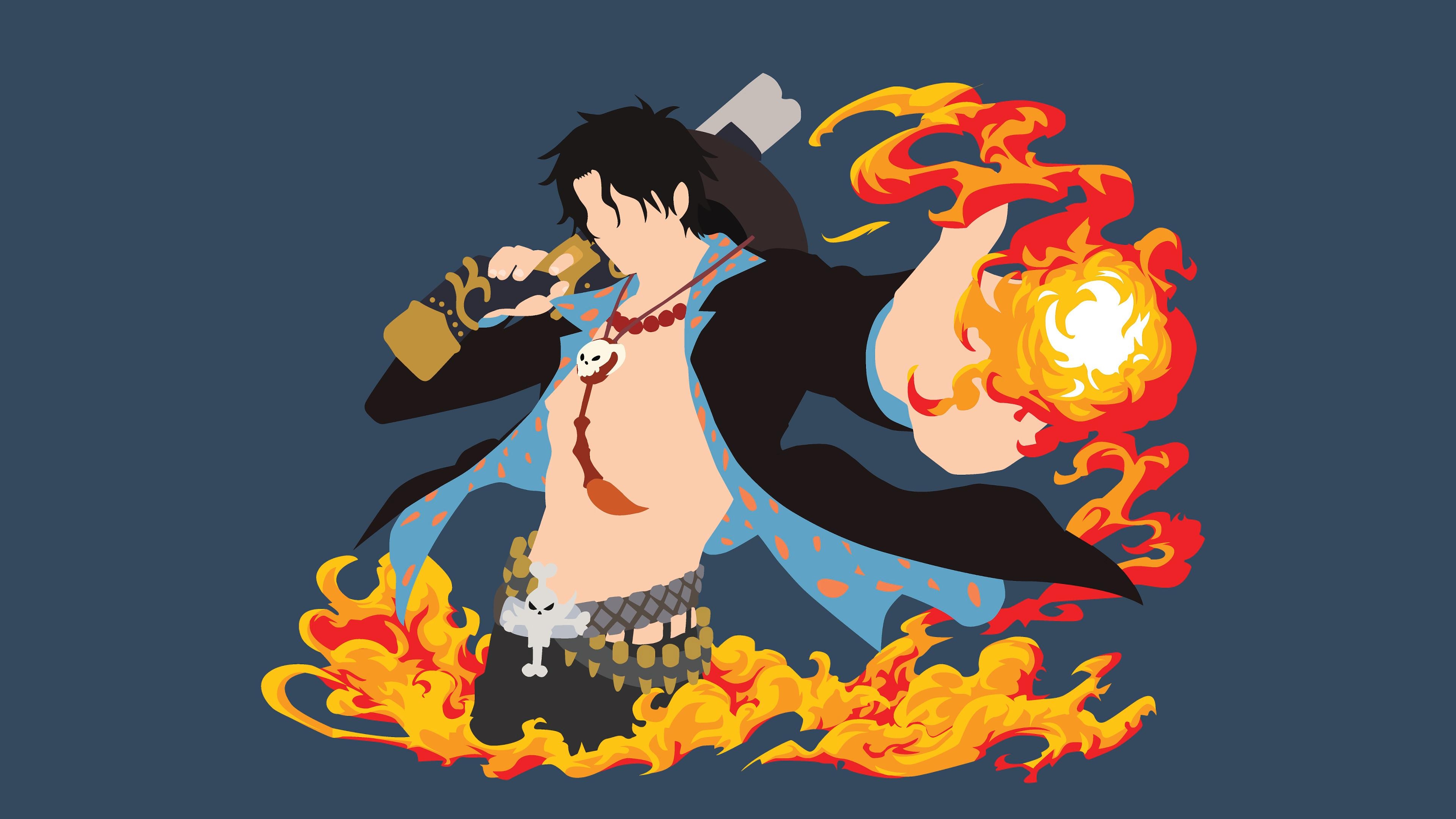 3840x2160 Portgas D. Ace 4K 8K HD One Piece Wallpaper, Desktop