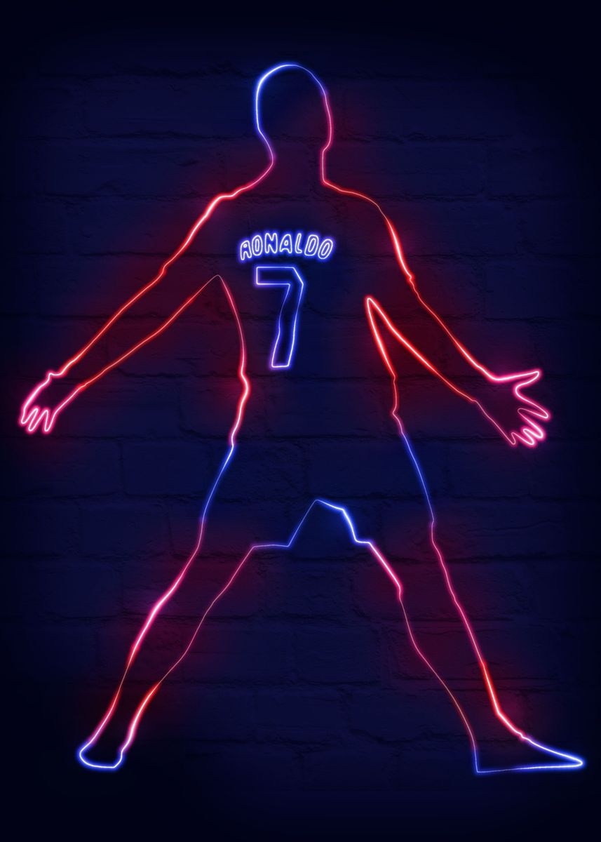 860x1200 Cristiano Ronaldo Neon D' Poster, Phone