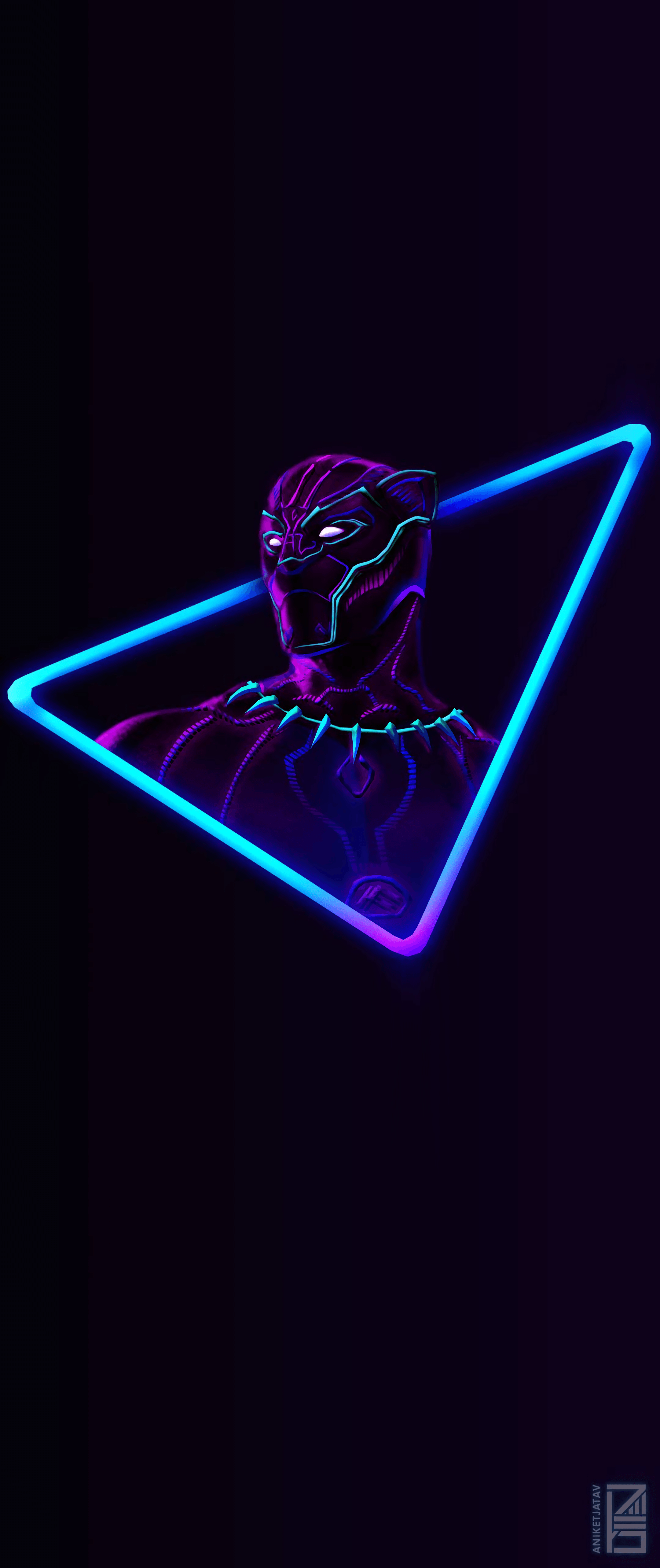 2160x5130 Black Neon Wallpaper, Phone