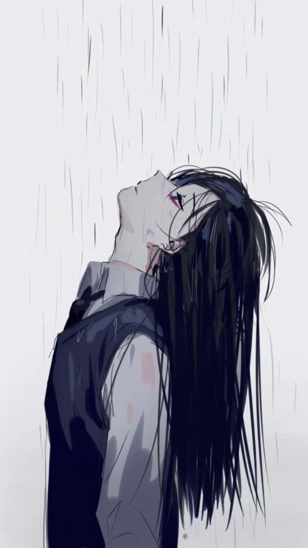 1080x1920 Download Girl In The Rain Dark Aesthetic Anime Pfp Wallpaper, Phone