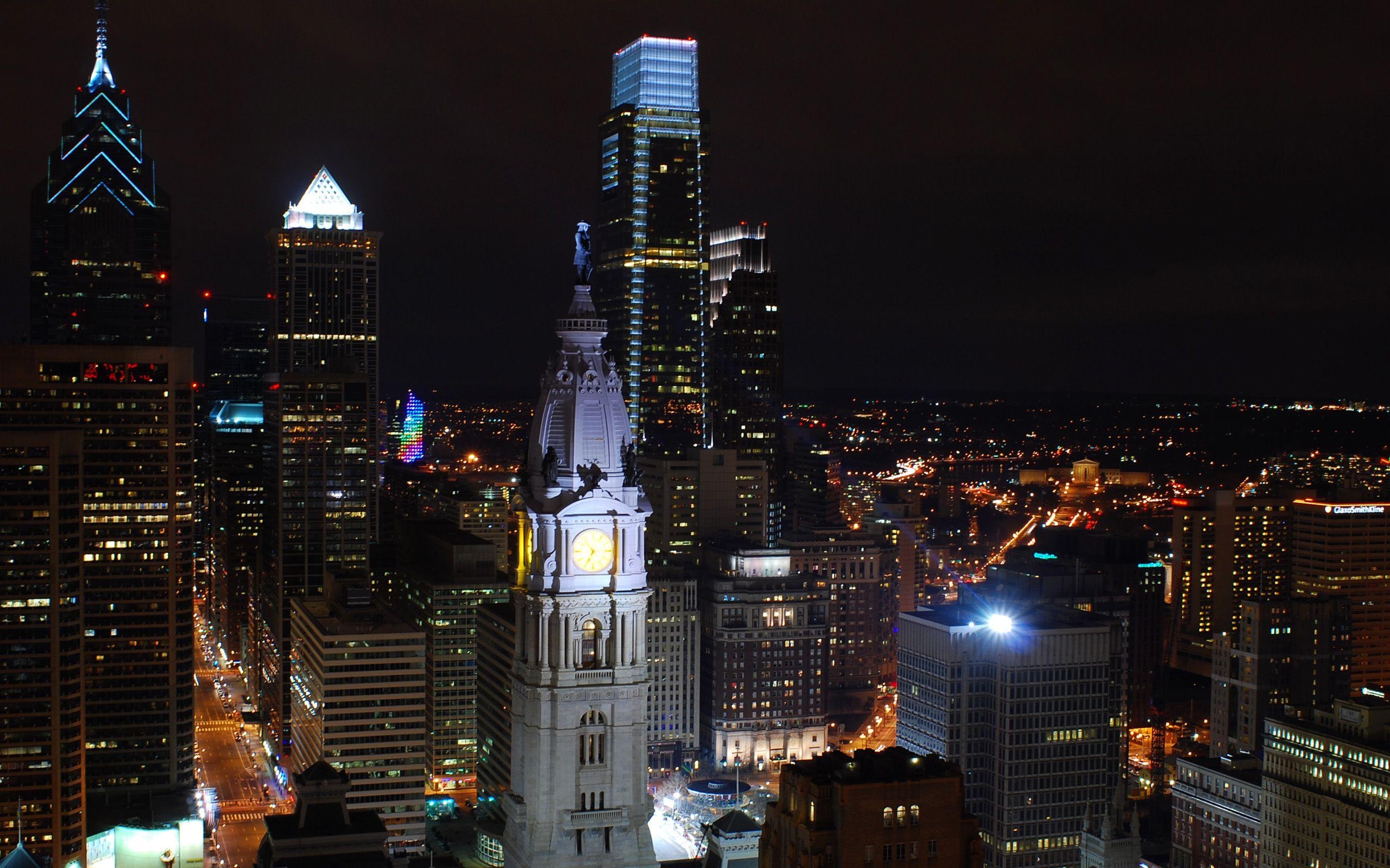 2560x1600 Philadelphia Skyline At Night Wallpaper 4. Freedom Church, Desktop