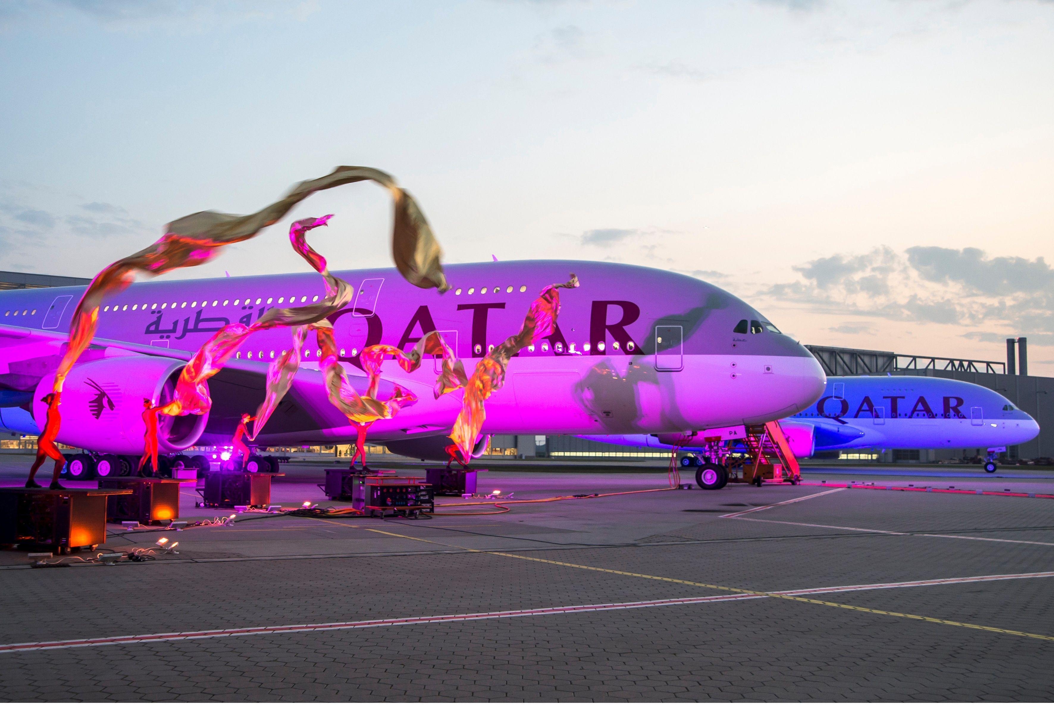 3550x2390 Qatar_Airways_A380 800_Delivery_Ceremony. Qatar Airways Airlines, Desktop