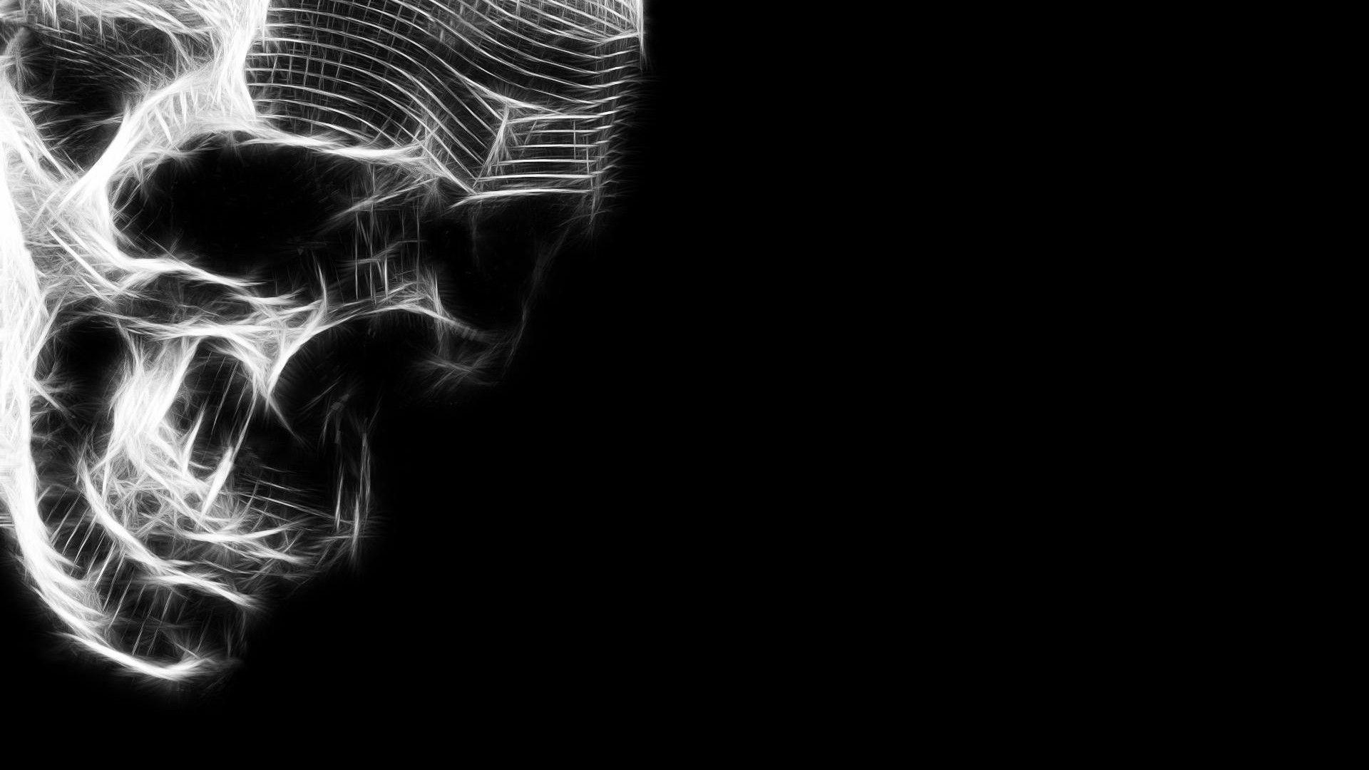 1920x1080 Black And White Skull Art HD Wallpaper, Desktop