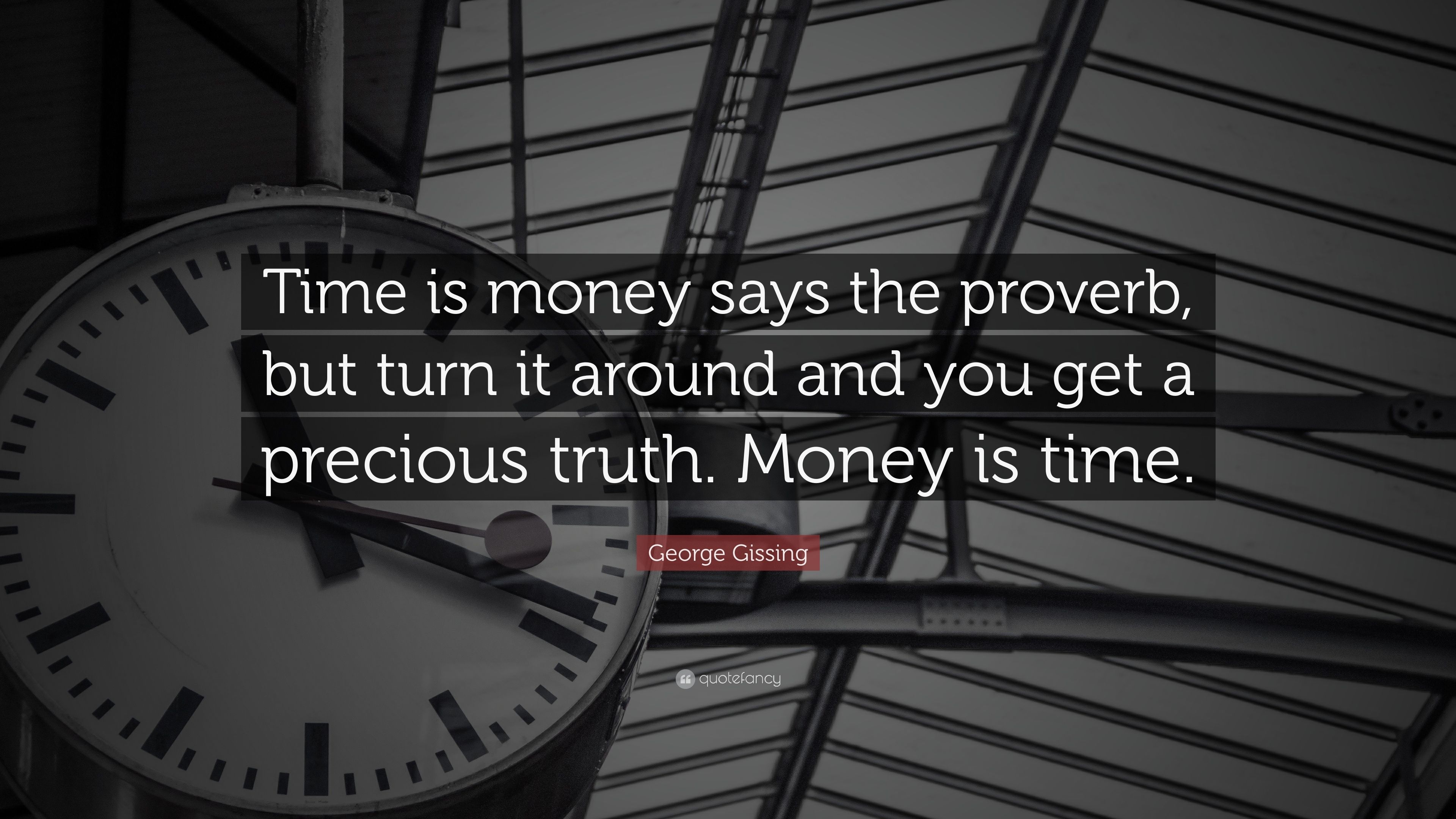 3840x2160 George Gissing Quote: “Time is money says the proverb, but turn it around and you get a precious truth. Money is time.” (7 wallpaper), Desktop