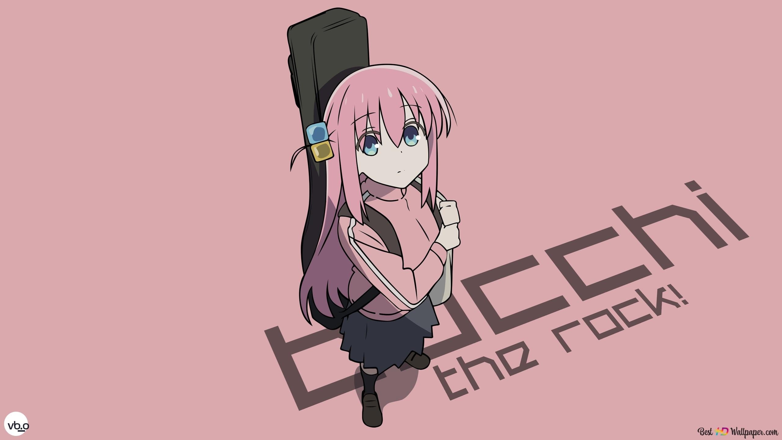 2560x1440 Bocchi The Rock anime character pink haired musician girl 4K wallpaper download, Desktop