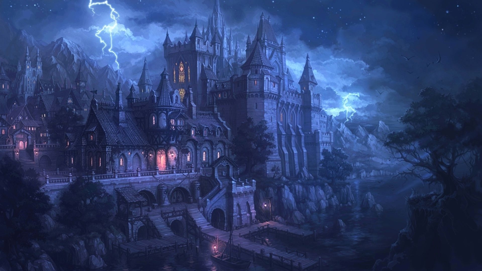 1920x1080 Res: 1920x artwork, Fantasy Art, Spooky, Gothic Wallpaper HD / Desktop and Mobile Background. Gothic wallpaper, Gothic castle fantasy, Fantasy castle, Desktop