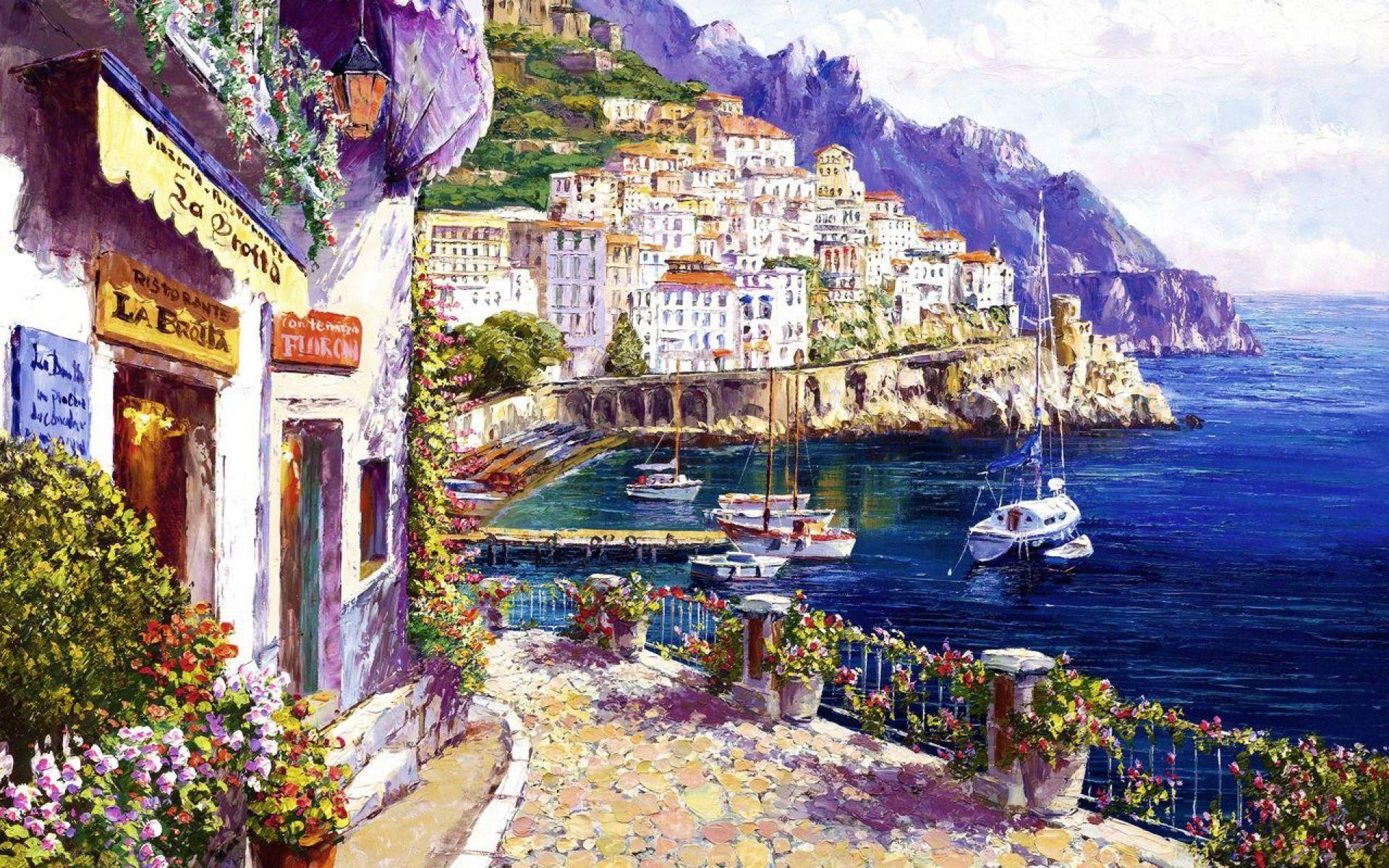 1920x1200 Pretty Amalfi Coast Italy wallpaper. Pretty Amalfi Coast Italy, Desktop