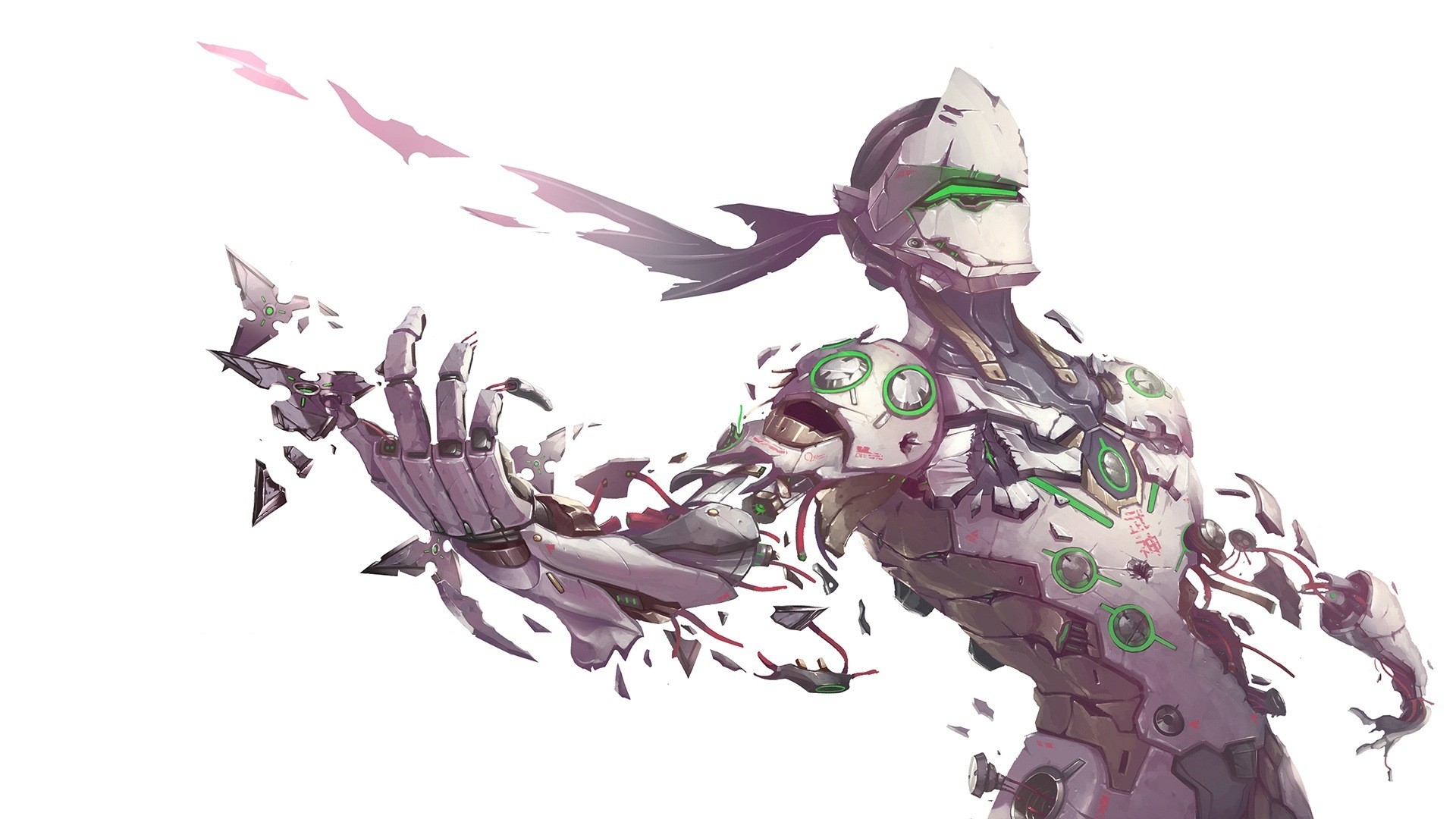 1920x1080 Desktop Wallpaper Genji, Overwatch, Minimal, HD Image, Picture, Background, 085caf, Desktop