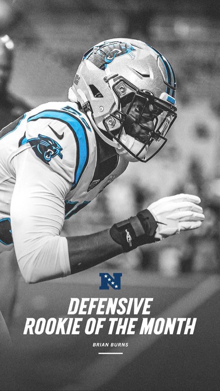 750x1340 Brian Burns Defensive Rookie of the Month Wallpaper, Phone