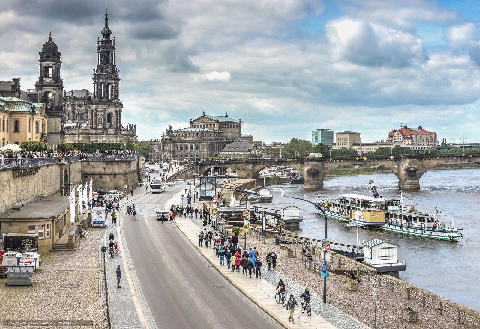 1600x1100 Download wallpaper Dresden City, Elbe River, Germany free desktop, Desktop