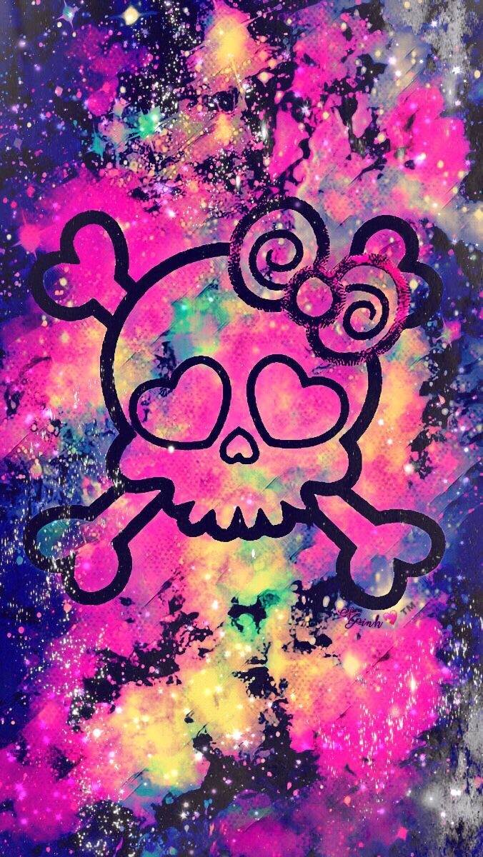 680x1200 Girly Punk Skull Galaxy Wallpaper #androidwallpaper, Phone