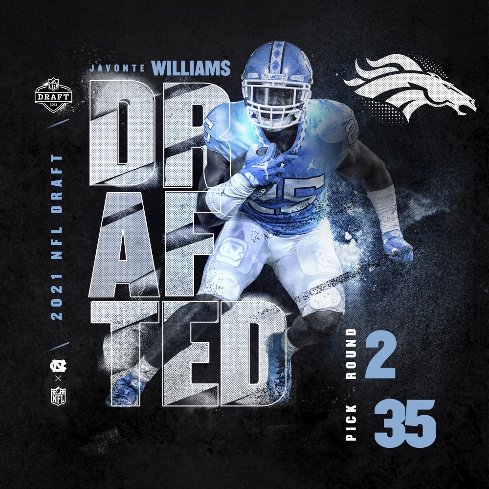 1000x1000 Carolina Football Hill ➡️ Denver Javonte Williams is a Bronco. #NFLDraft #CarolinaFootball, Phone