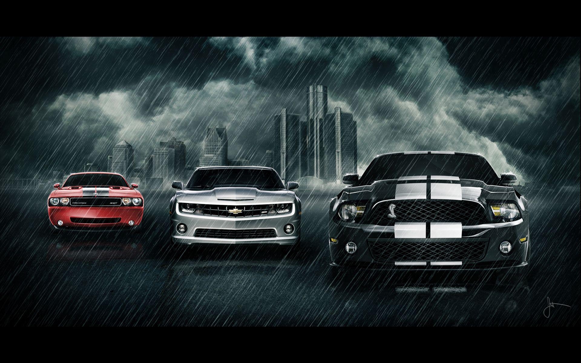 1920x1200 colorful picture of muscle cars. Wallpaper 1024x768 Cars Old, Desktop