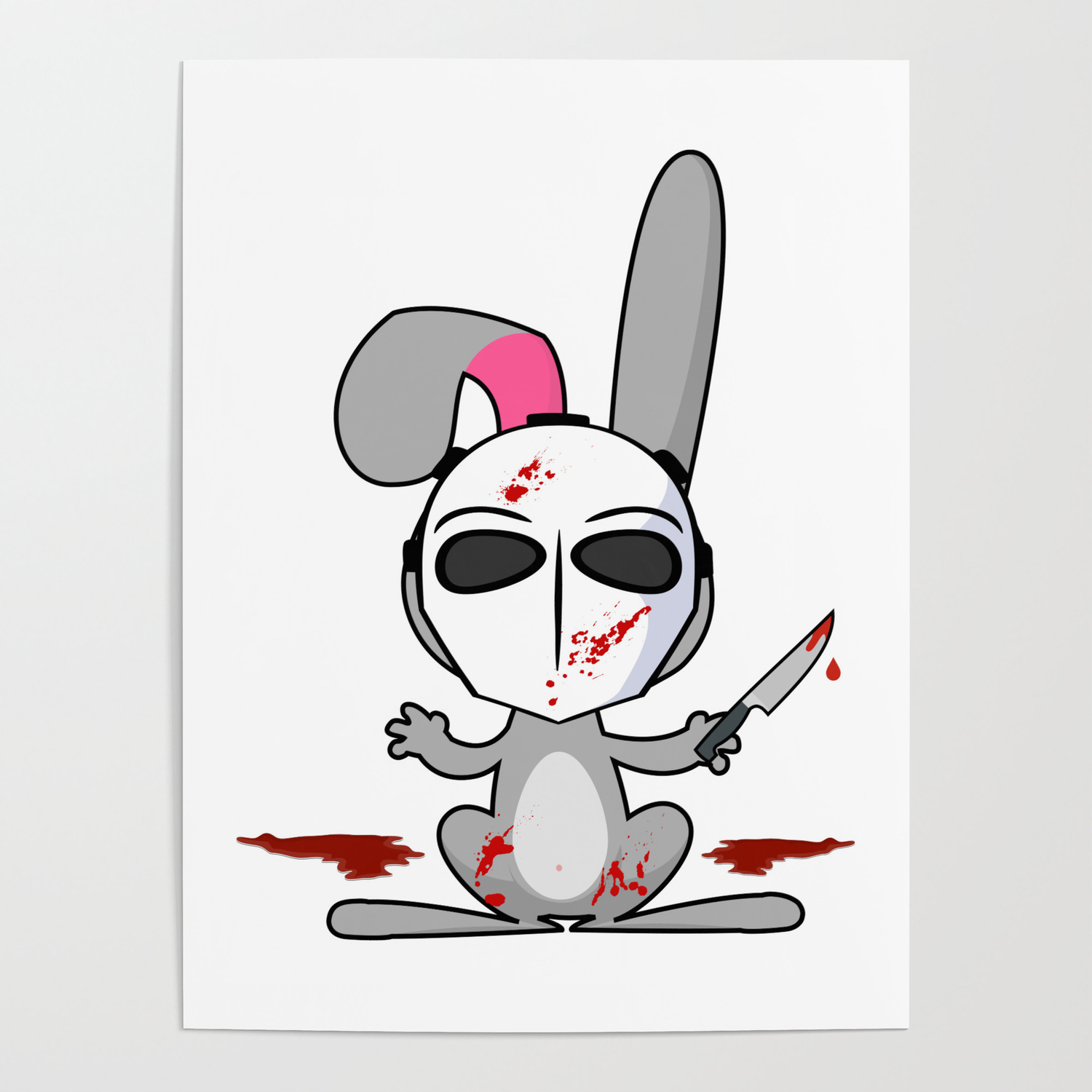 1500x1500 Psycho Bunny. Horror Rabbit Poster, Phone