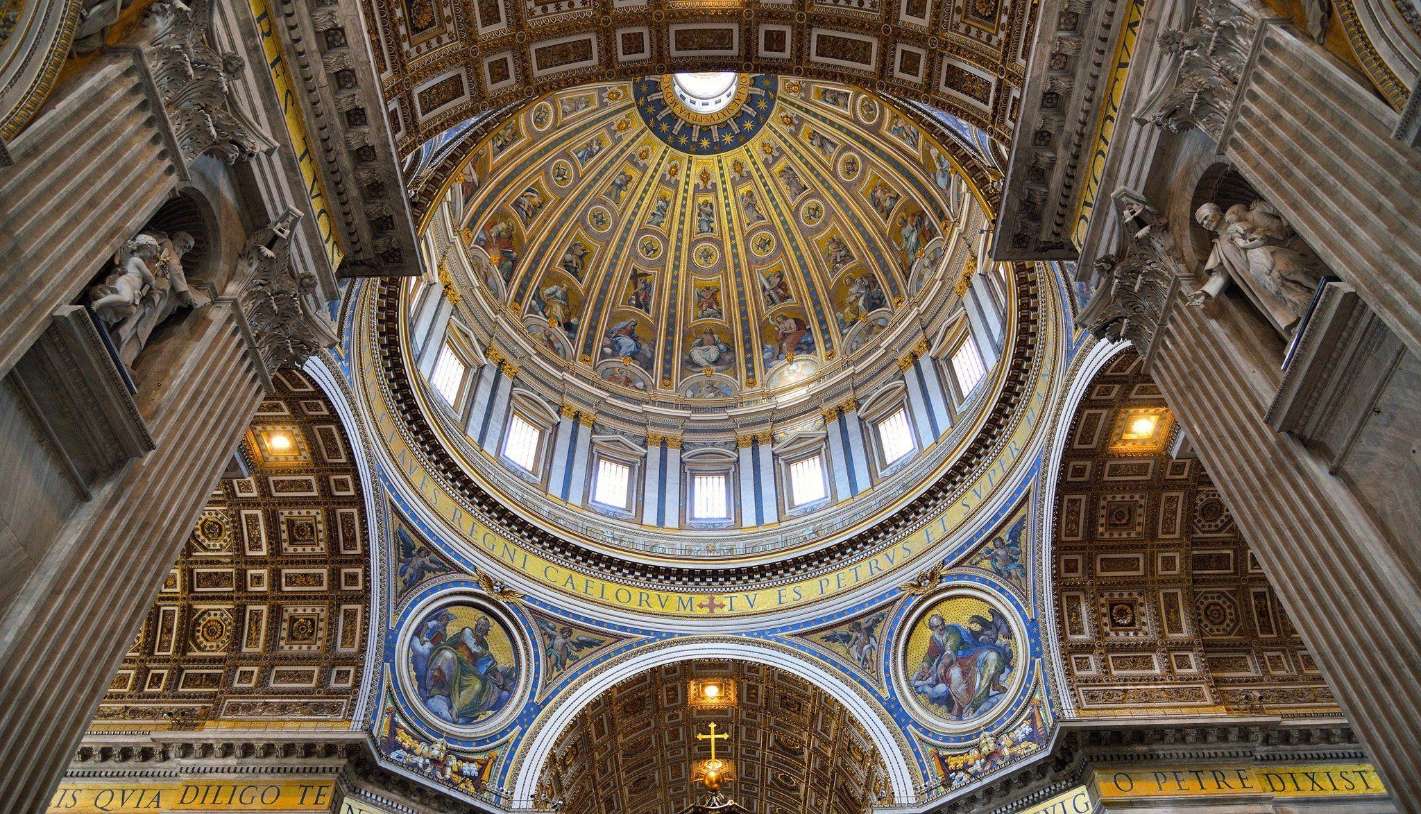 2050x1180 vatican city st. peter's basilica dome murals religion HD wallpaper, Desktop