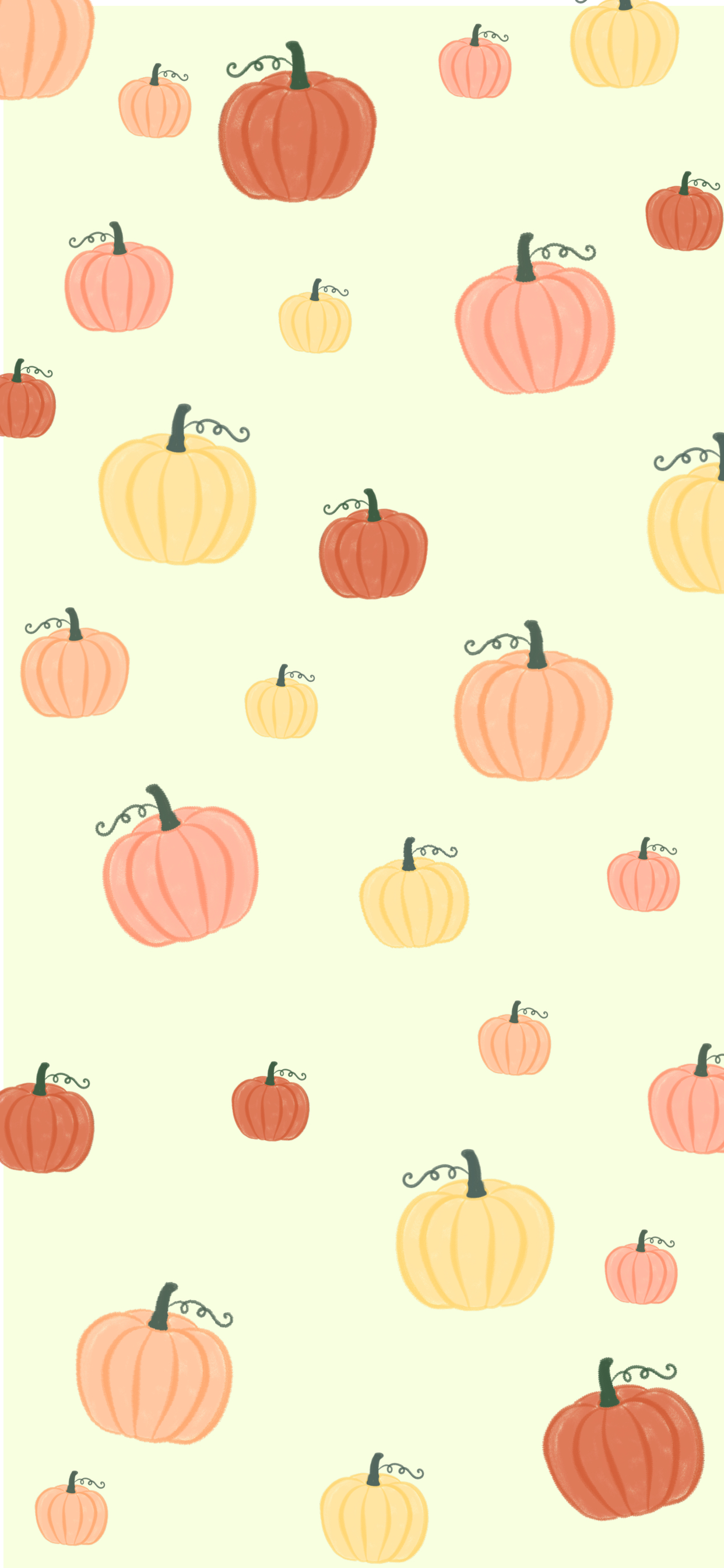 1250x2690 Cute Pumpkins Wallpaper, Phone