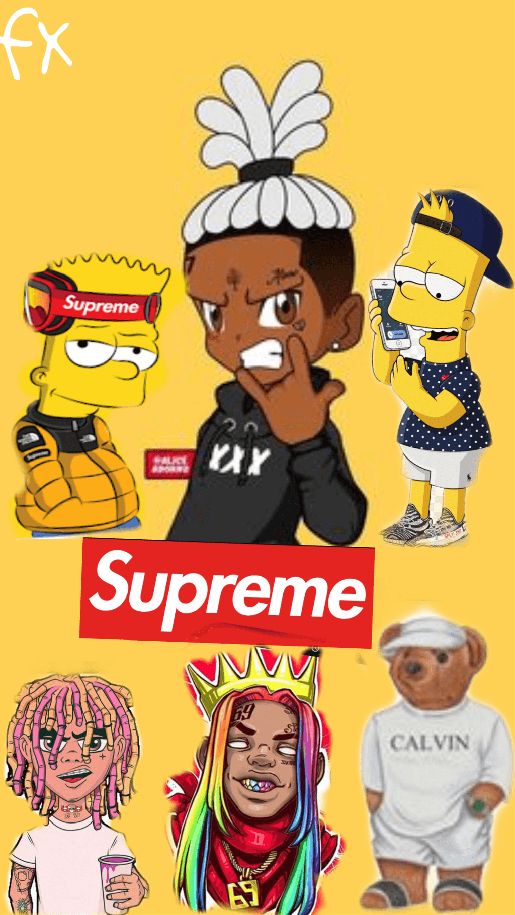 1030x1820 6ix9ine lilpump bartsimpson supreme calvinthebear wallp, Phone