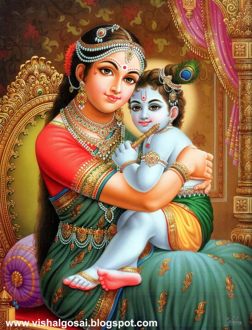 820x1080 VISHAL GOSAI: Lord Child Shri Krishna & Yashoda mata, Phone