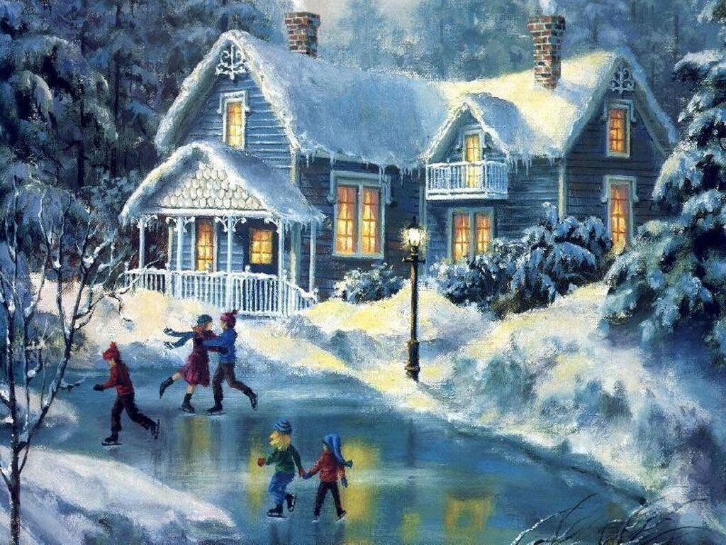 1030x770 Winter Christmas Scenes Desktop Wallpaper at, Desktop