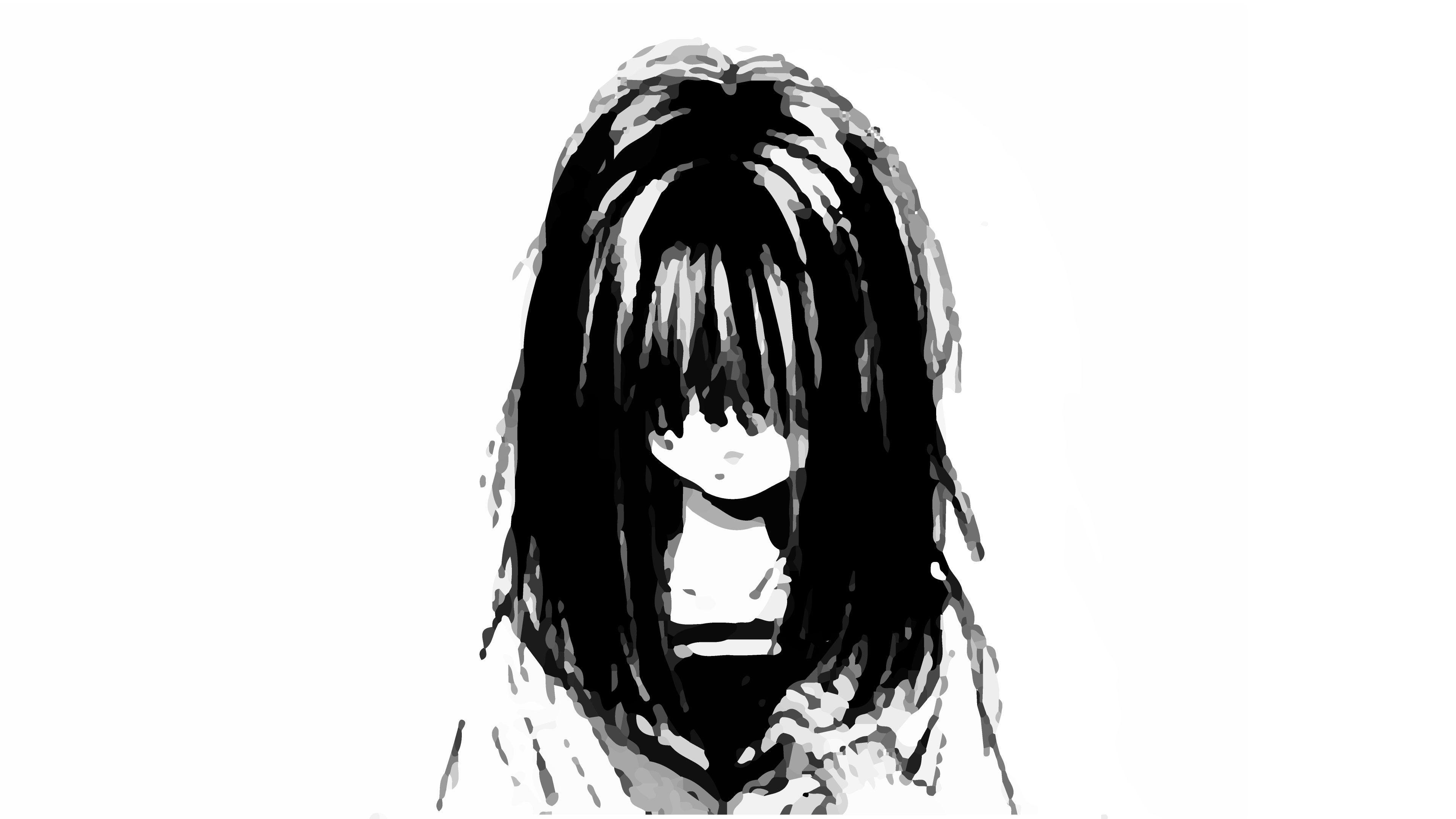 3840x2160 Sad Anime Girl Black and White Wallpaper Free Sad Anime Girl Black and White Background, Desktop
