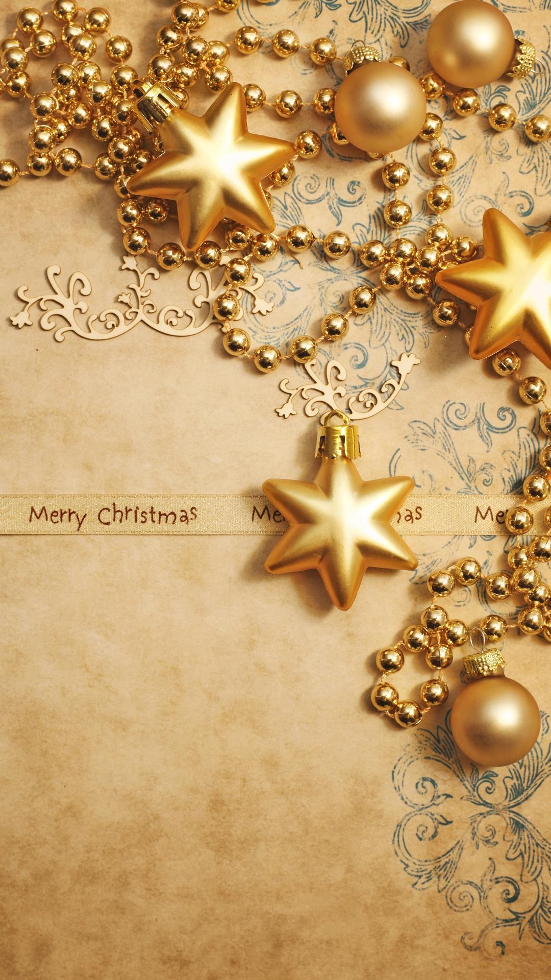 1080x1920 Christmas Gold iPhone 6S Plus Wallpaper, Phone