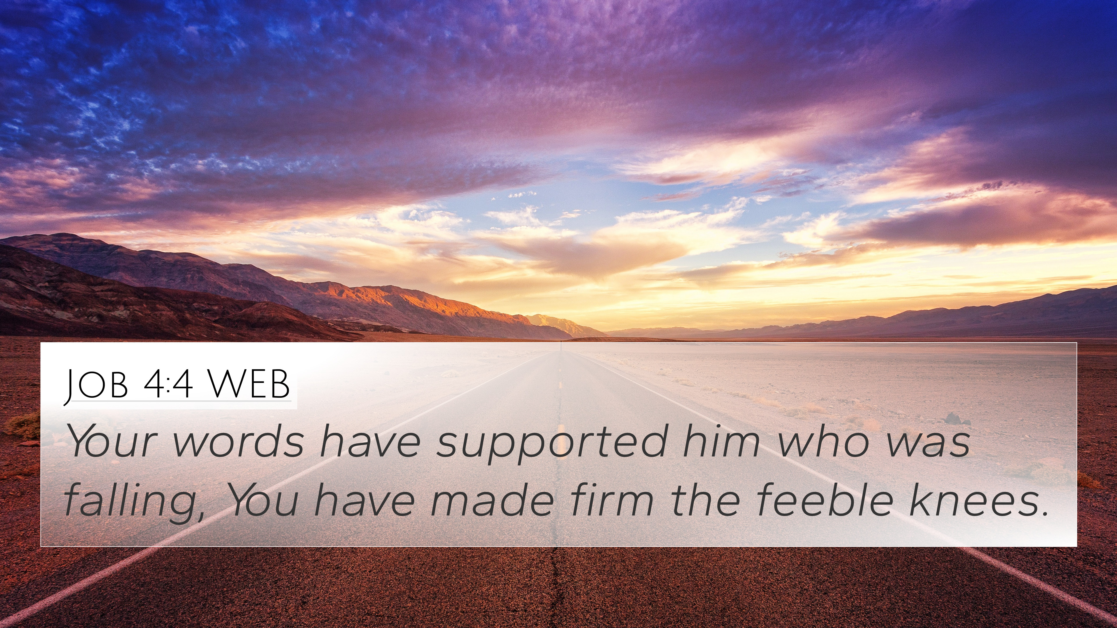 3840x2160 Job 4:4 WEB 4K Wallpaper words have supported him who was falling, Desktop