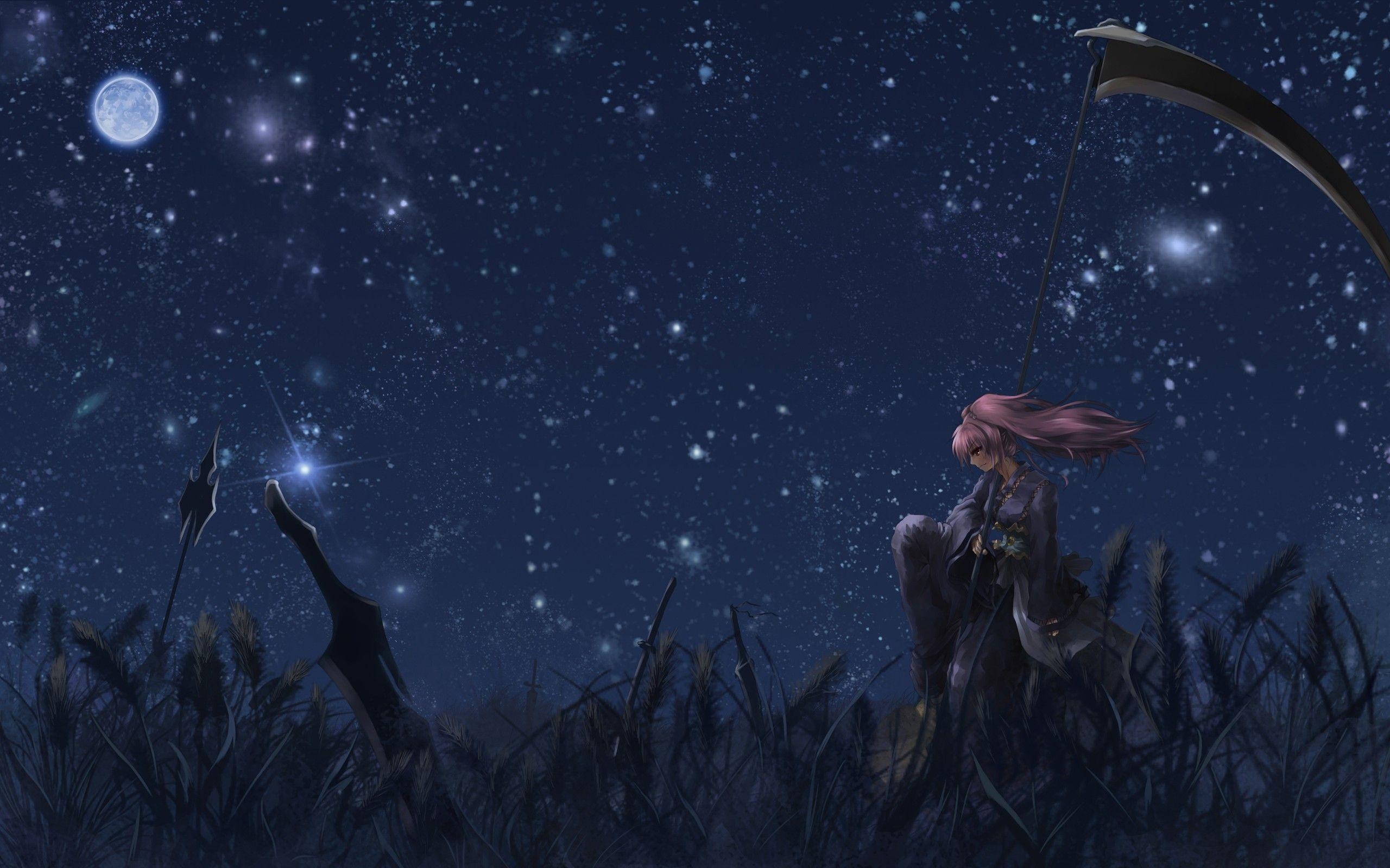 2560x1600 Sad Girl Under Starry Night Wallpaperx1600, Desktop