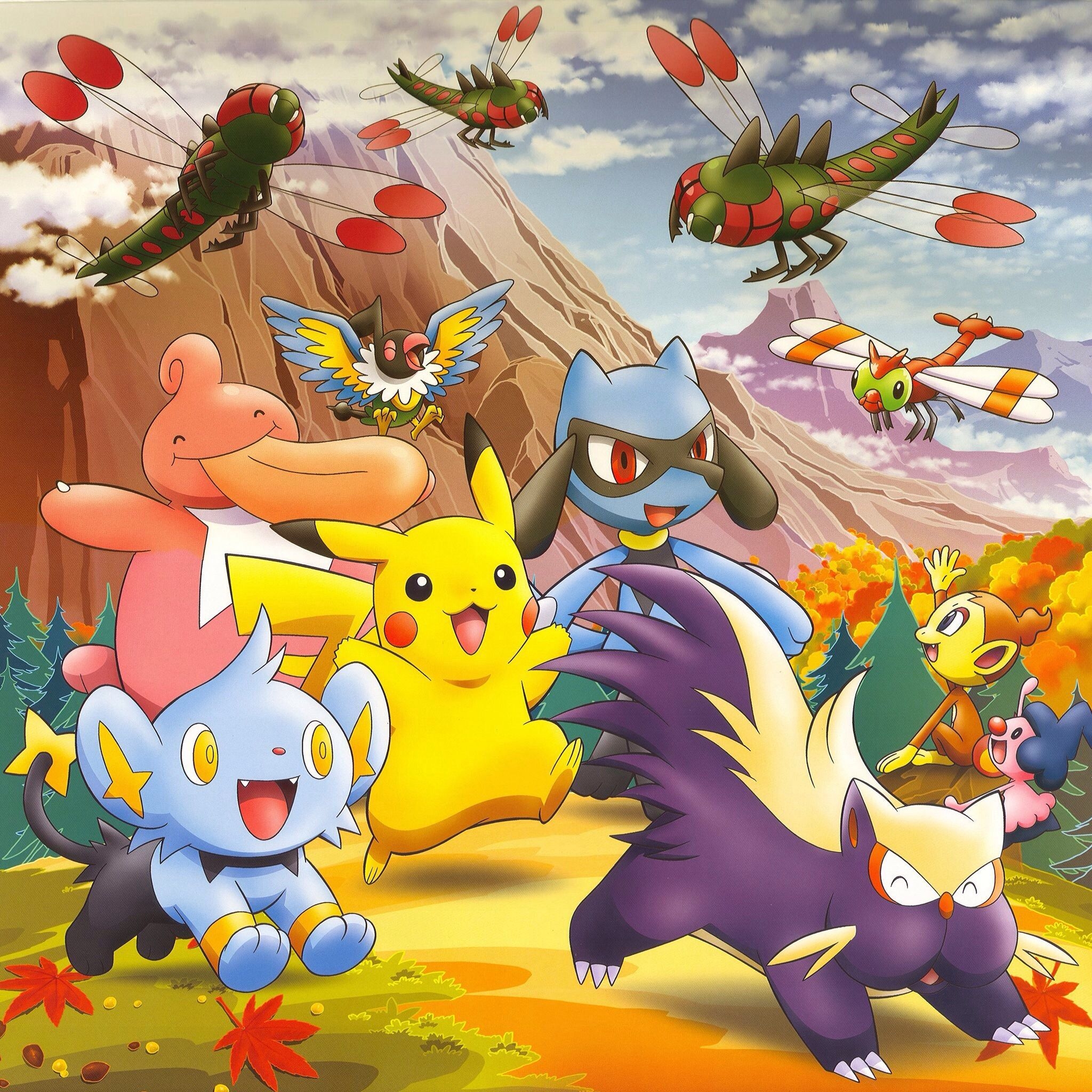 2050x2050 Pikachu and Friends in the Fallémon Photo, Phone