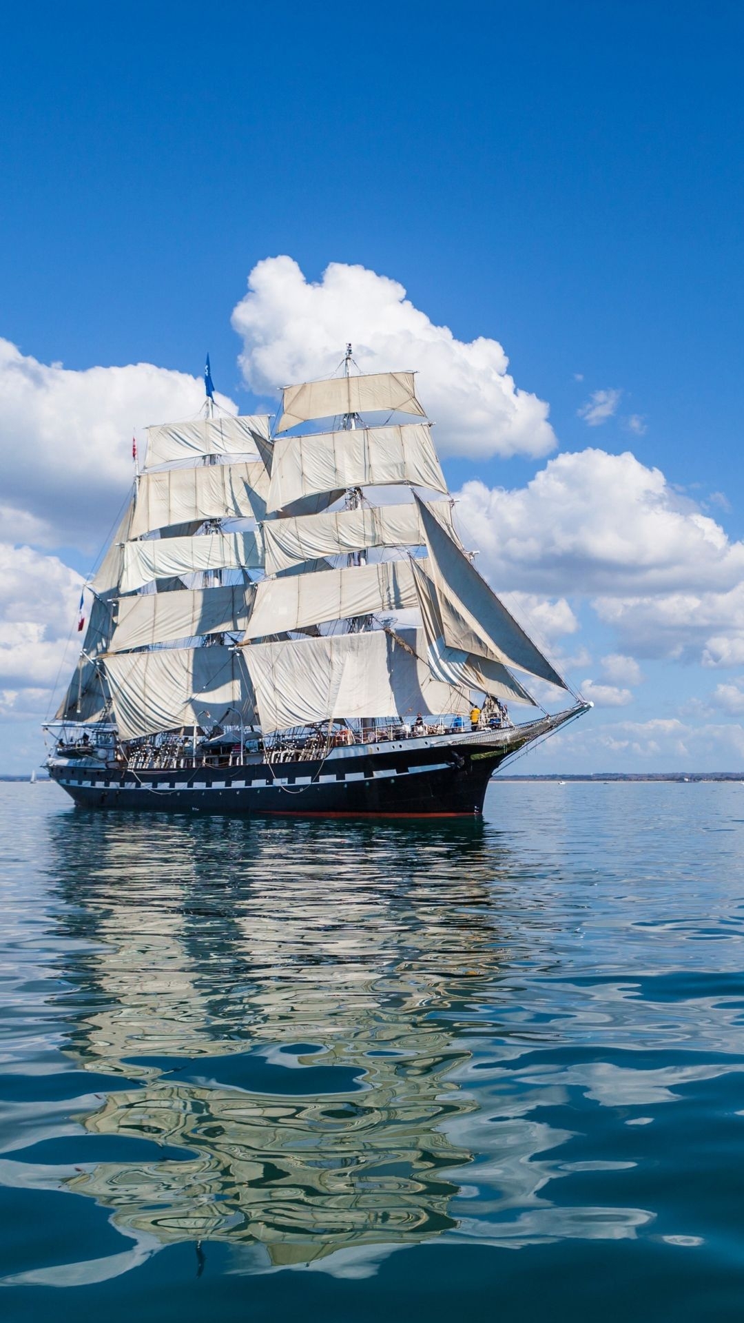 1080x1920 Ship Sea Sky Sail Wave #iPhone #plus, Phone