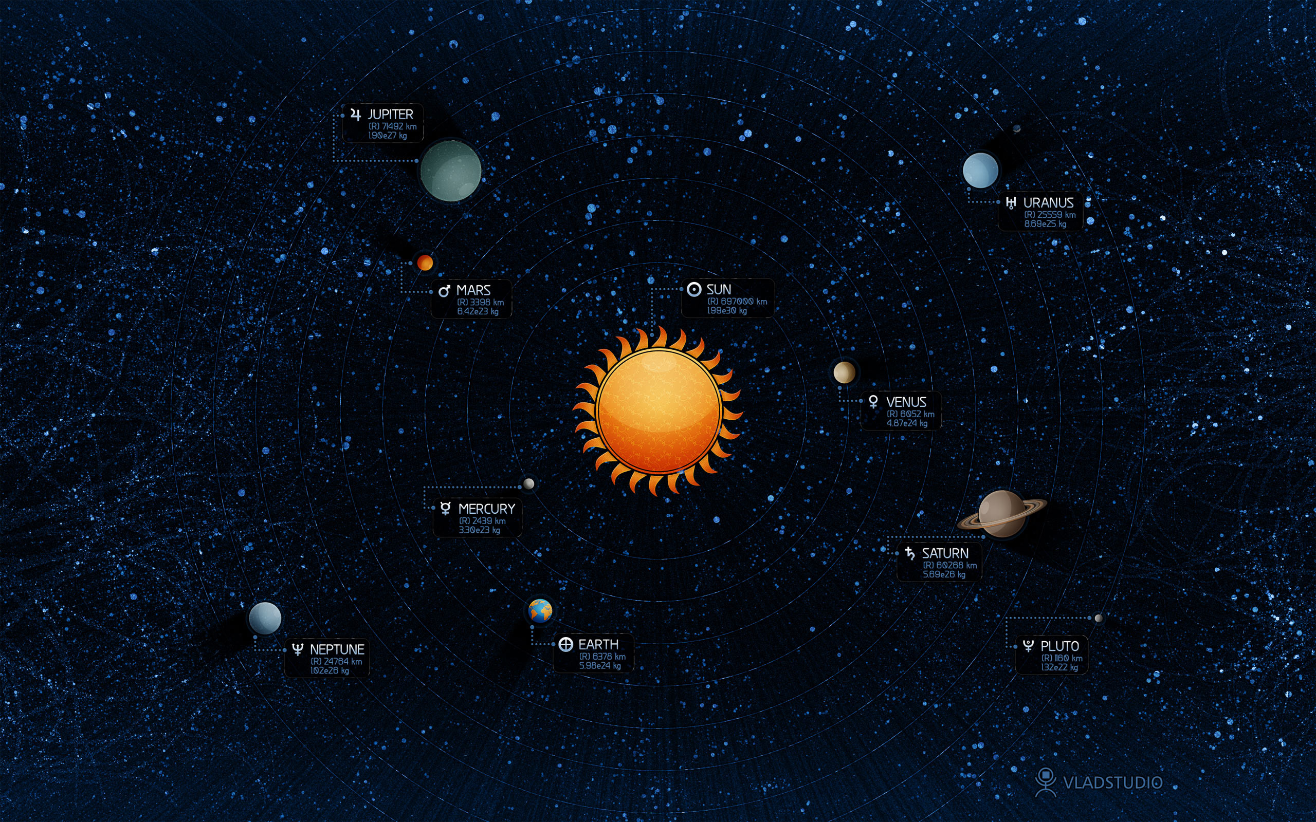 2560x1600 Wallpaper Solar system, Planets, Earth, Mercury, Venus, Mars, Desktop