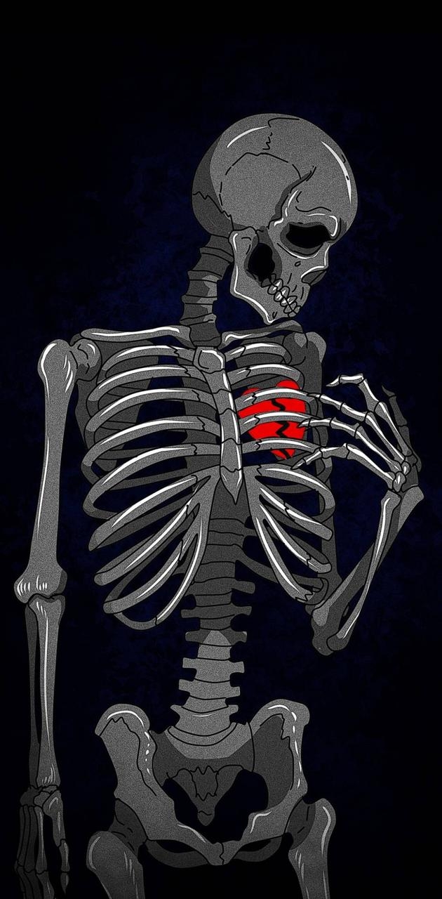 630x1280 Sad skeleton wallpaper, Phone