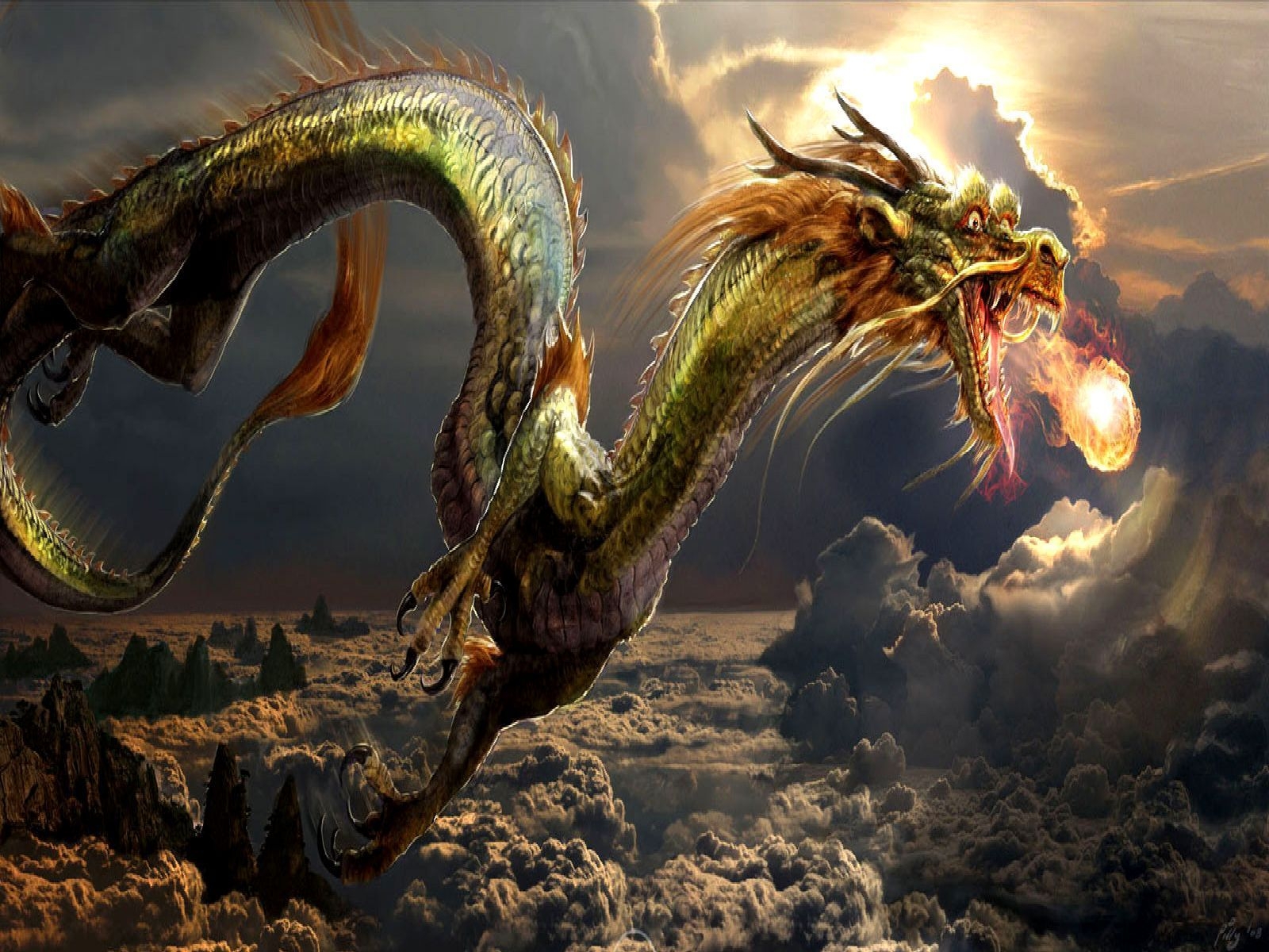 1600x1200 Japanese Dragon Wallpaper, Desktop