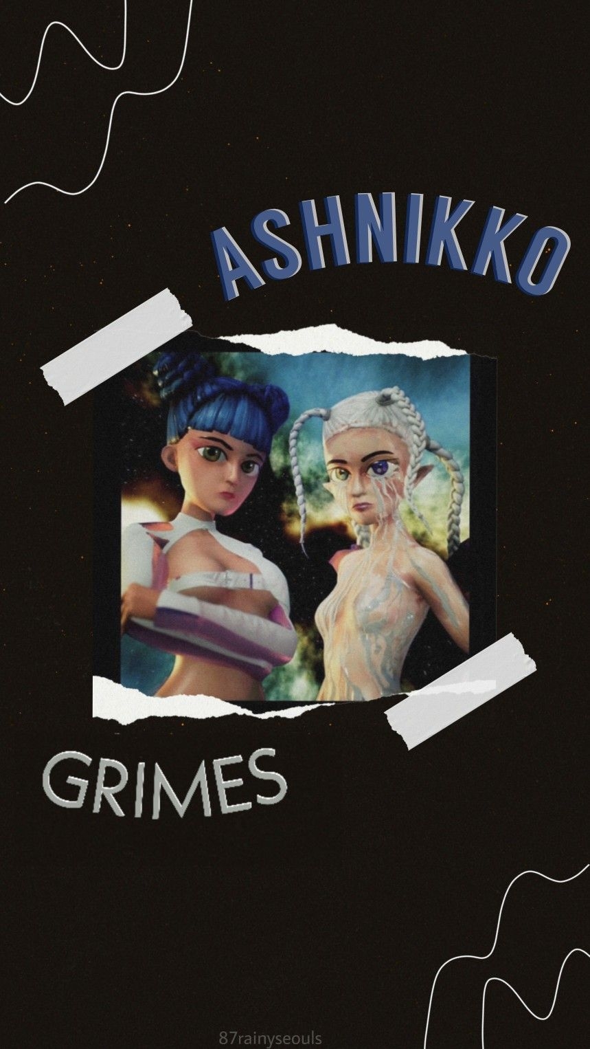 860x1530 ASHNIKKO. Grimes, Cute art, Blue demon, Phone