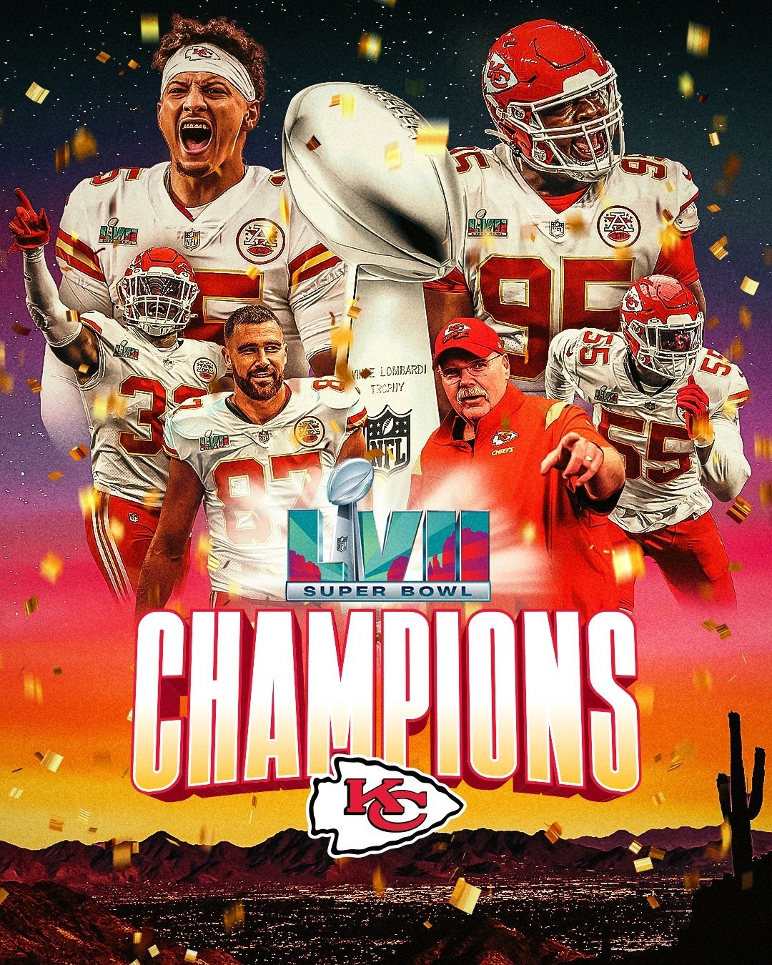 1080x1350 Kansas City Chiefs Super Bowl LVII Champions wallpaper, Phone