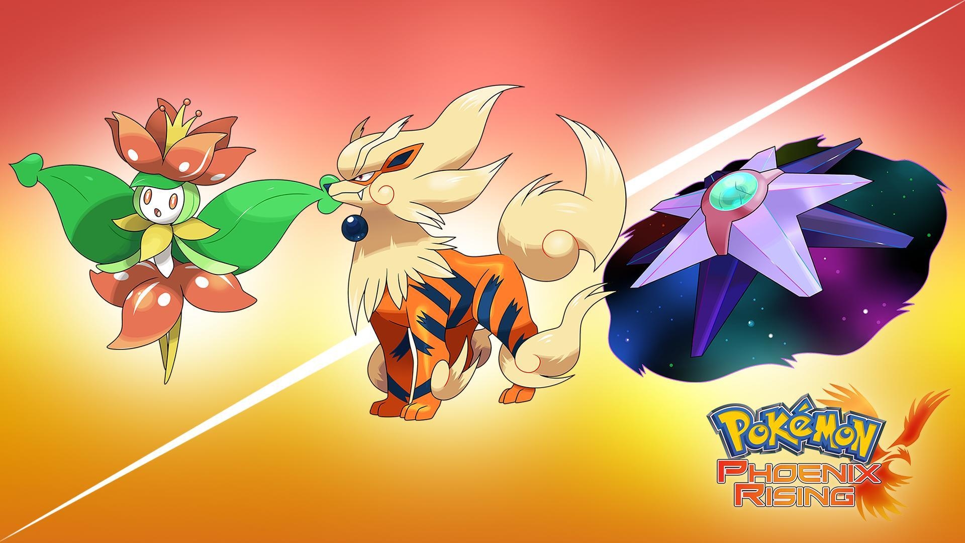 1920x1080 OC] Mega Lilligant, Arcanine & Starmie [x Post /r, Desktop