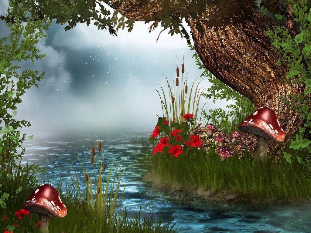 1030x770 Daydreaming Wallpaper: Magic forestd nature wallpaper, Nature wallpaper, Fantasy landscape, Desktop