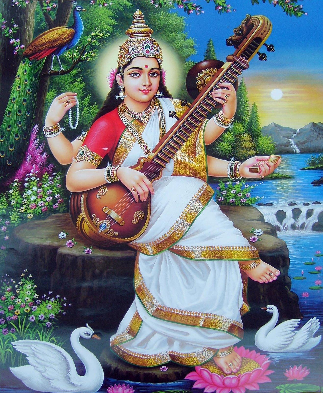 1320x1600 Saraswati Devi Picture, Phone