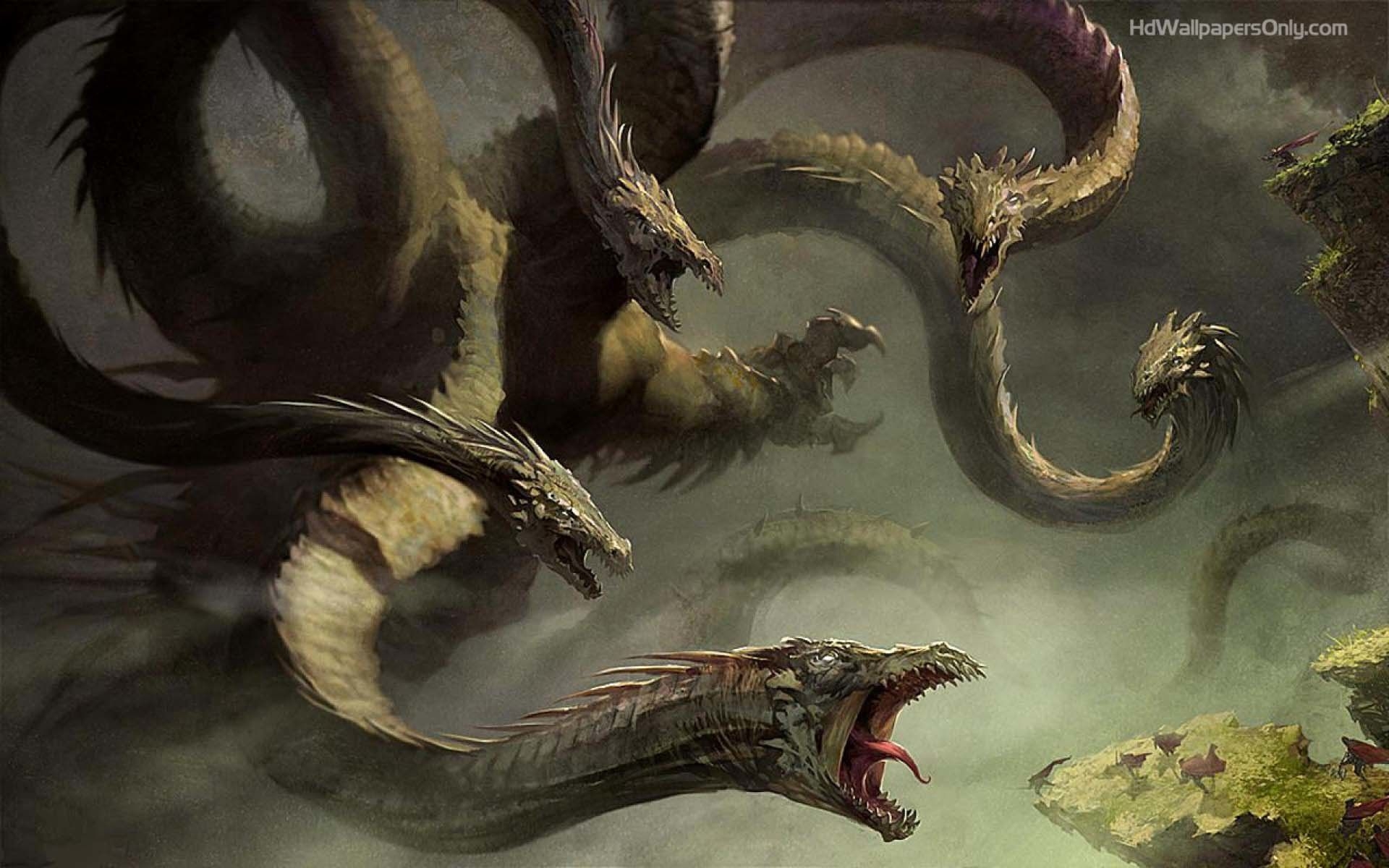 1920x1200 HD Dragon Wallpaper. Hydra monster, Desktop