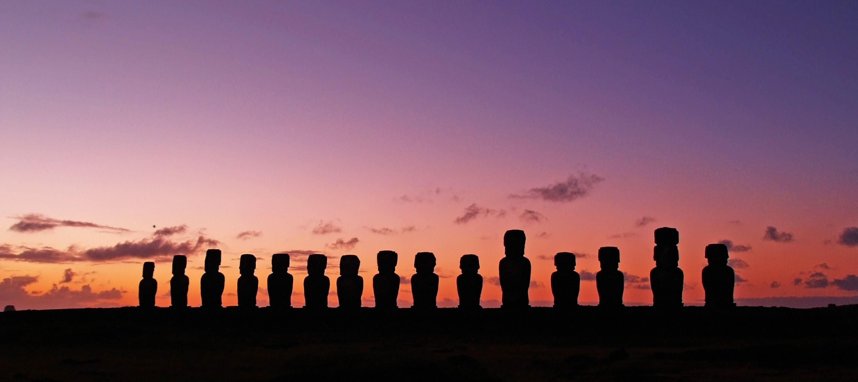 3260x1450 Easter Island Wallpaper Image, Dual Screen