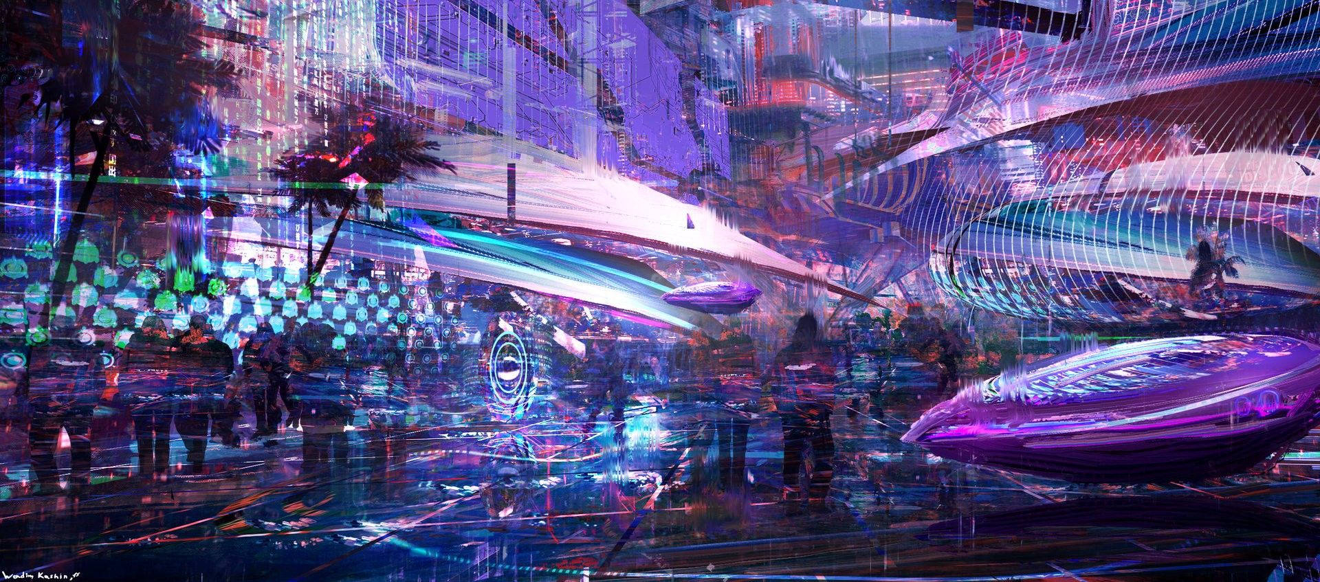 1920x850 Download Cyberpunk Wallpaper, Dual Screen