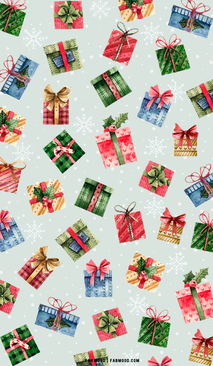 700x1200 Christmas Aesthetic Wallpaper, Mix & Match Presents Wallpaper, Phone