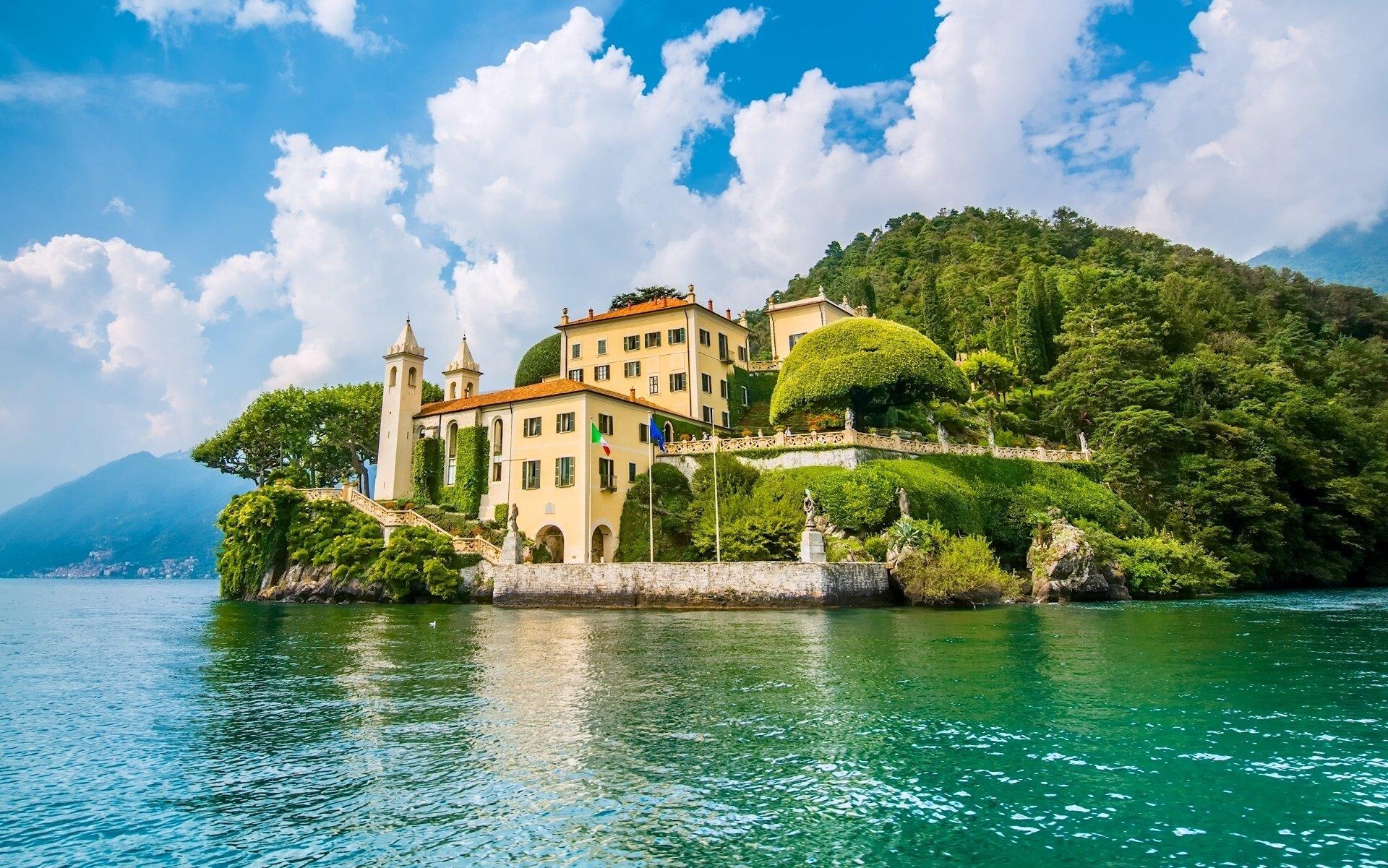 1920x1210 lenno lombardy italy lake como island lake building HD wallpaper, Desktop