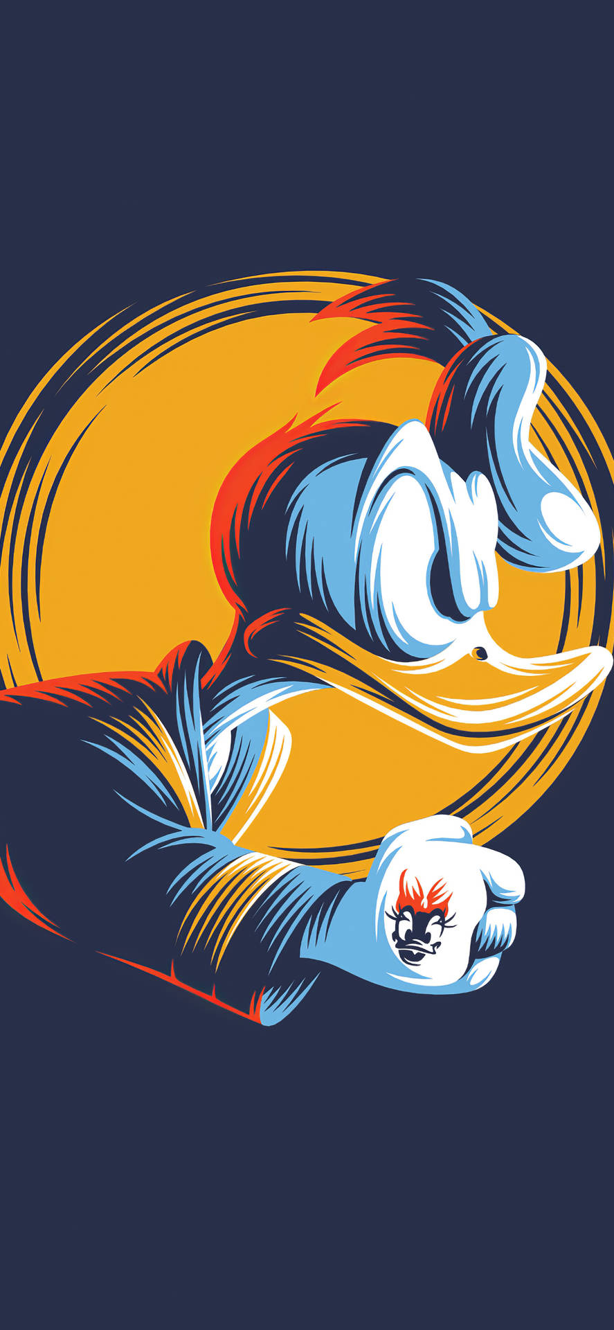 890x1920 Download Donald Duck Art iPhone X, Phone